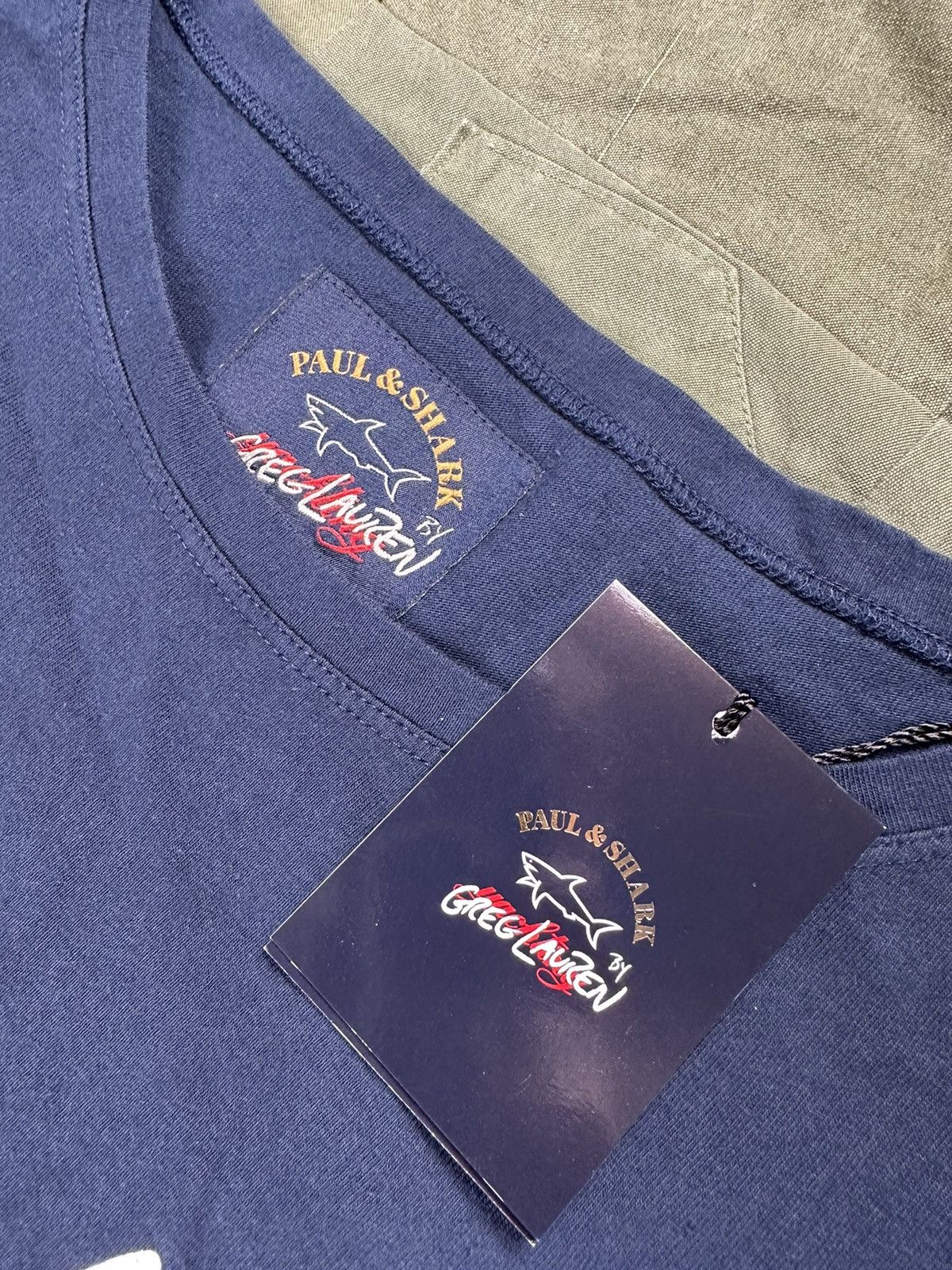 Greg Lauren × Paul & Shark Navy Shark Tee Size US L / EU 52-54 / 3 - 3 Thumbnail