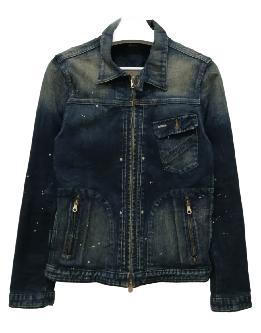 Johnbull JOHNBULL Paint Splatter Stretch Denim Jacket Size US S / EU 44-46 / 1 - 1 Thumbnail