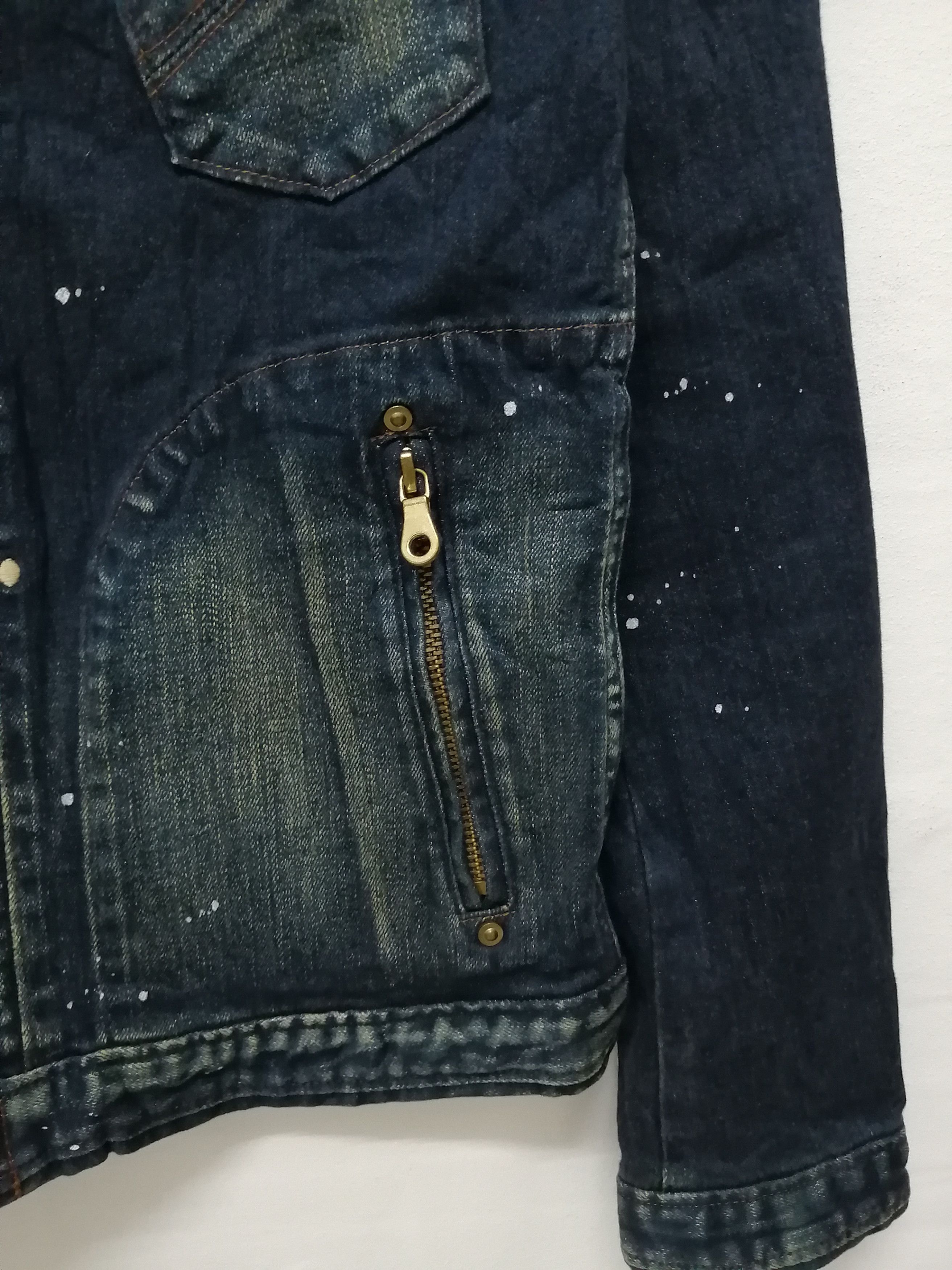 Johnbull JOHNBULL Paint Splatter Stretch Denim Jacket Size US S / EU 44-46 / 1 - 7 Thumbnail