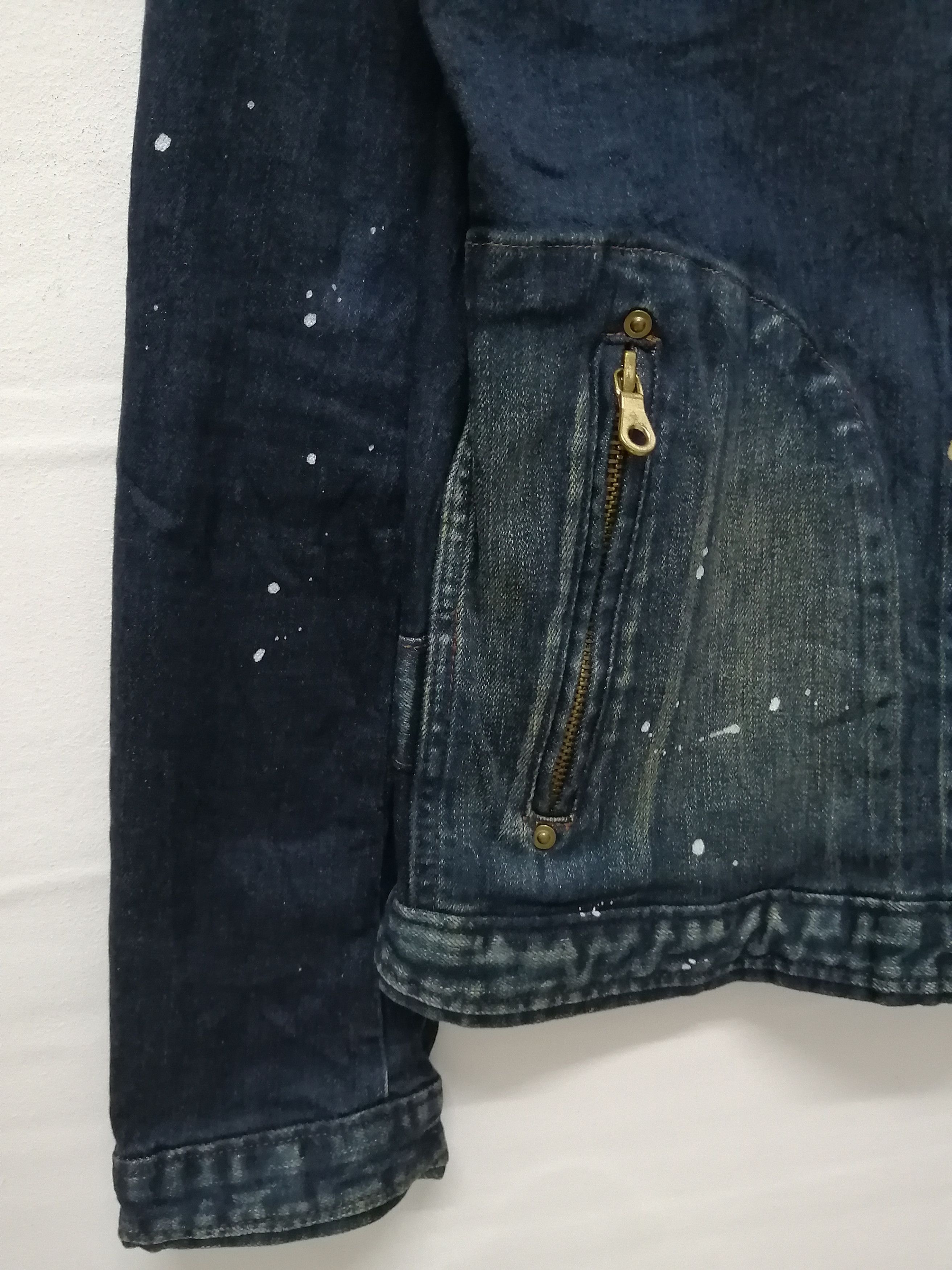 Johnbull JOHNBULL Paint Splatter Stretch Denim Jacket Size US S / EU 44-46 / 1 - 8 Thumbnail