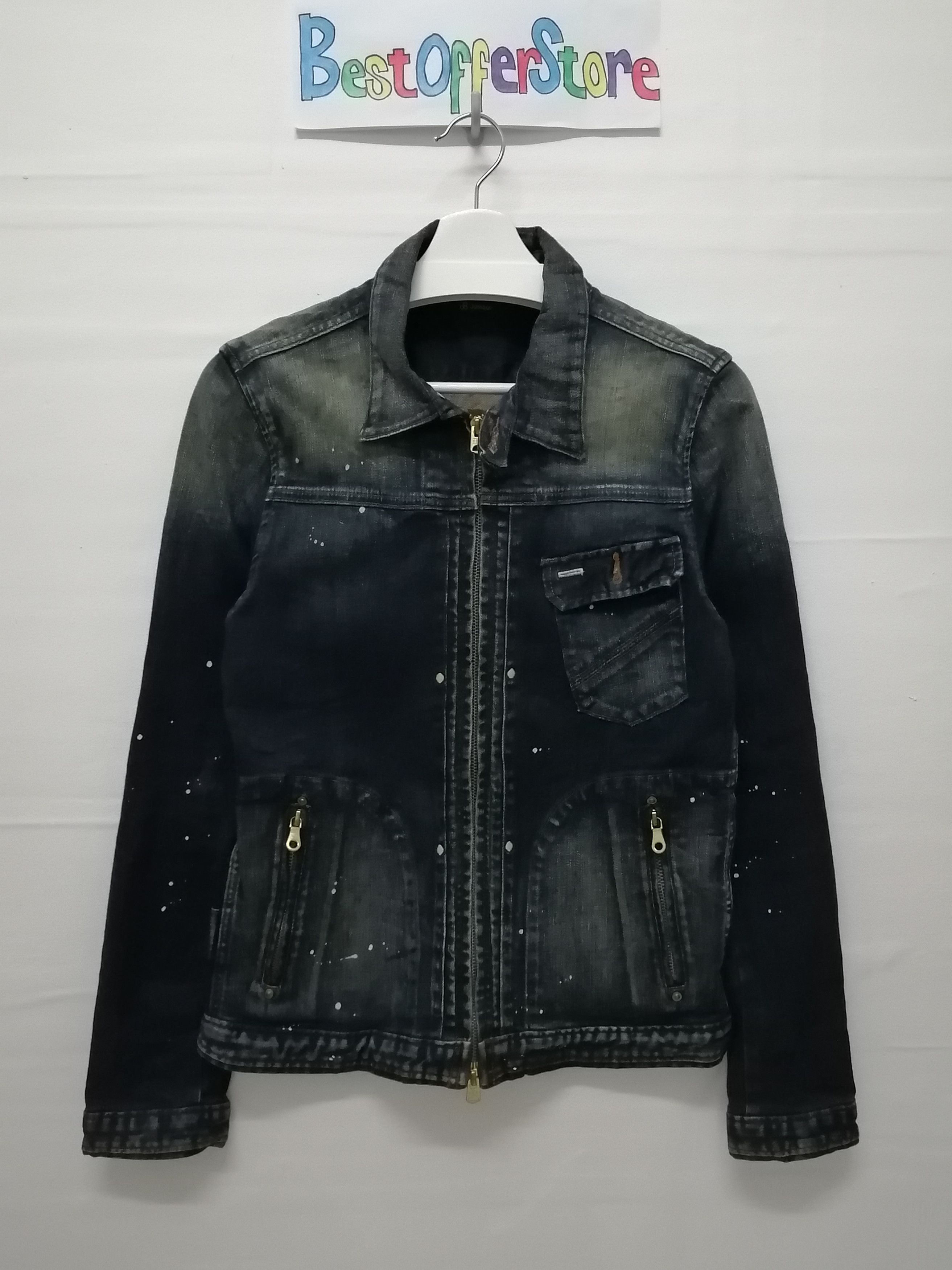Johnbull JOHNBULL Paint Splatter Stretch Denim Jacket Size US S / EU 44-46 / 1 - 2 Thumbnail