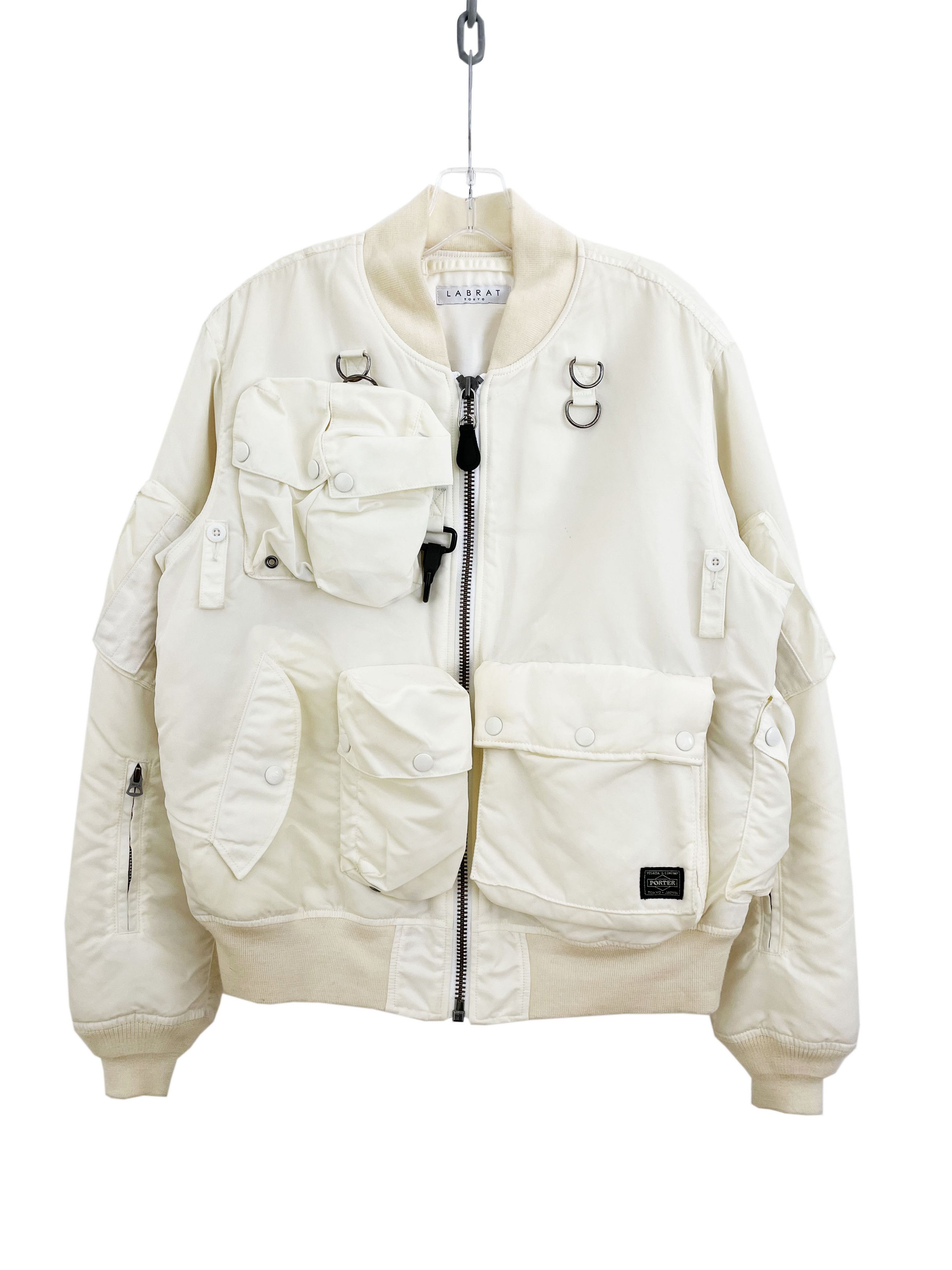 image of Labrat x Porter Utility Ma-1 Bomber Jacket in Cream, Men's (Size Large)