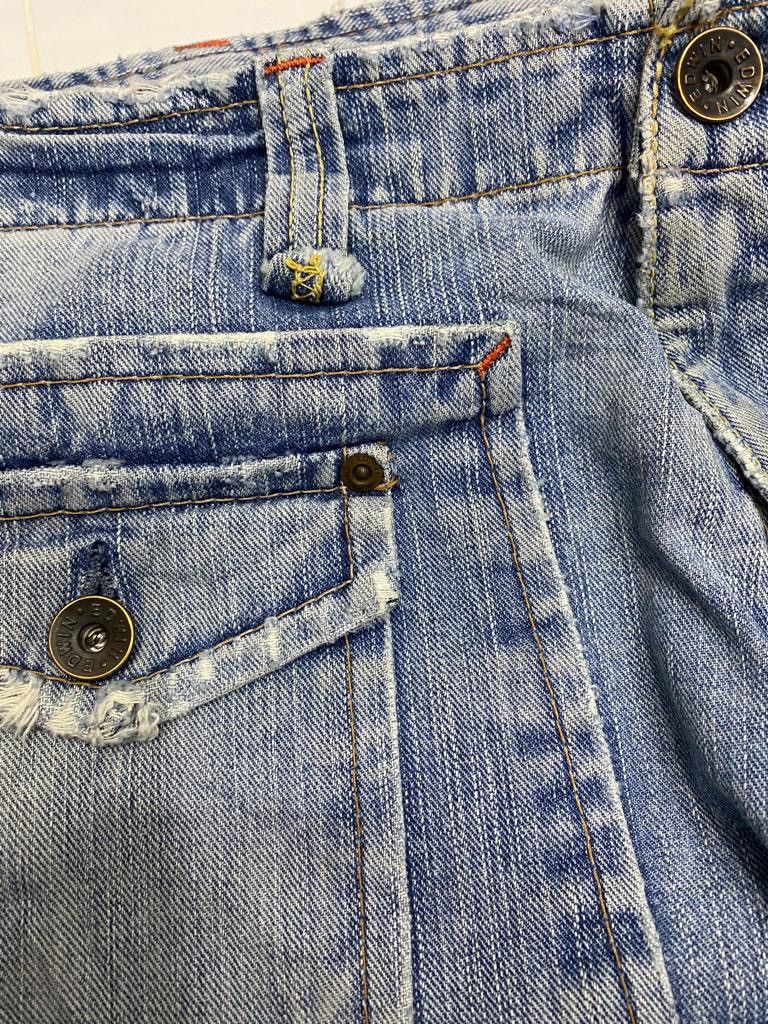 14th Addiction × Edwin × Kapital FLARE🔥EDWIN DISTRESSED MULTI POCKET DENIM BUSH PANTS Size US 31 - 9 Thumbnail