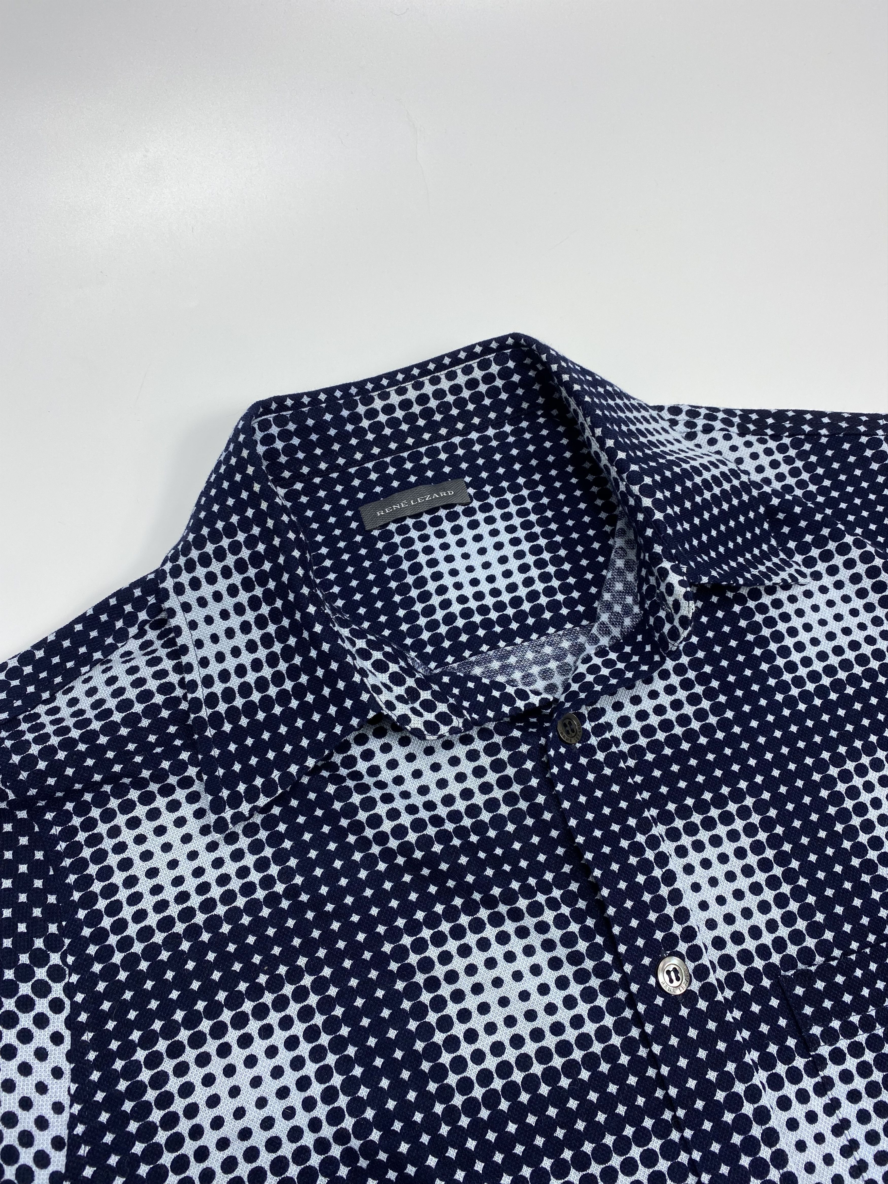 Vintage RENE LEZARD VINTAGE ABSTRACT PRINTED BUTON UP SLIM SHIRT Size US L / EU 52-54 / 3 - 2 Thumbnail