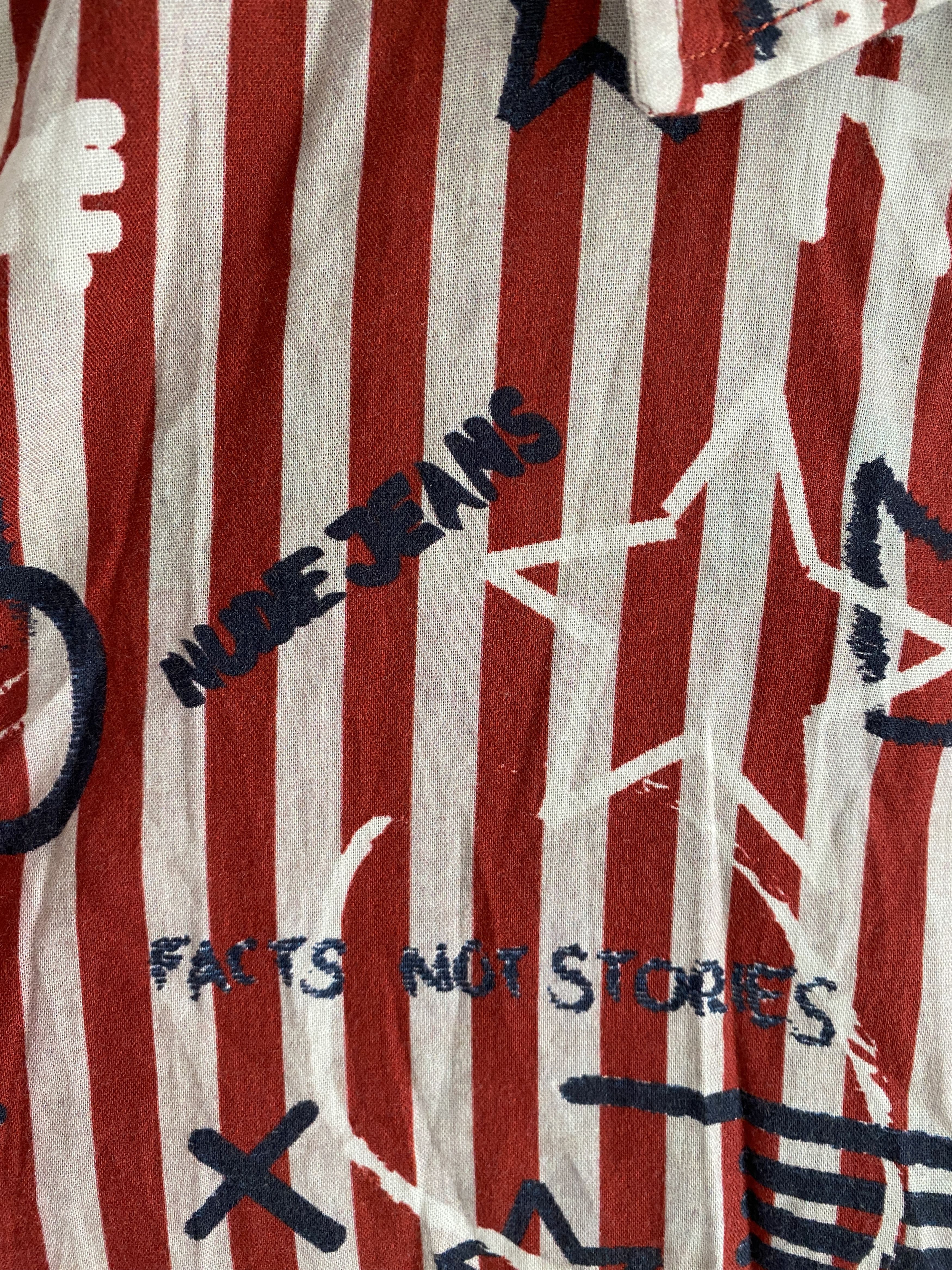 Nudie Jeans Nudie Jeans CO Brandon Graffiti Stripe SS shirt size L Size US L / EU 52-54 / 3 - 3 Thumbnail