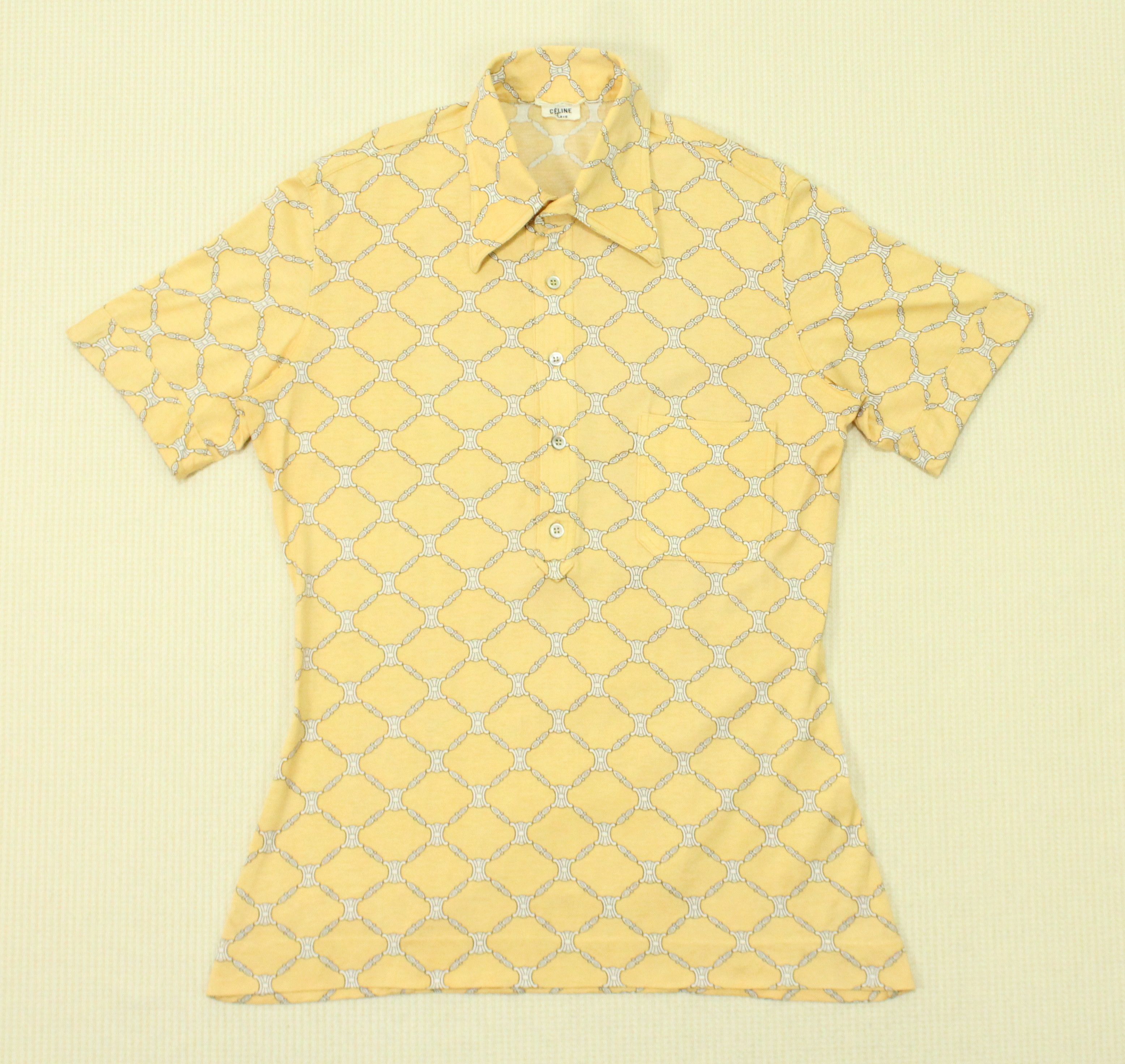 Celine Vintage CELINE Shirt Monogram Retro Collar Pocket Size L / US 10 / IT 46 - 6 Thumbnail