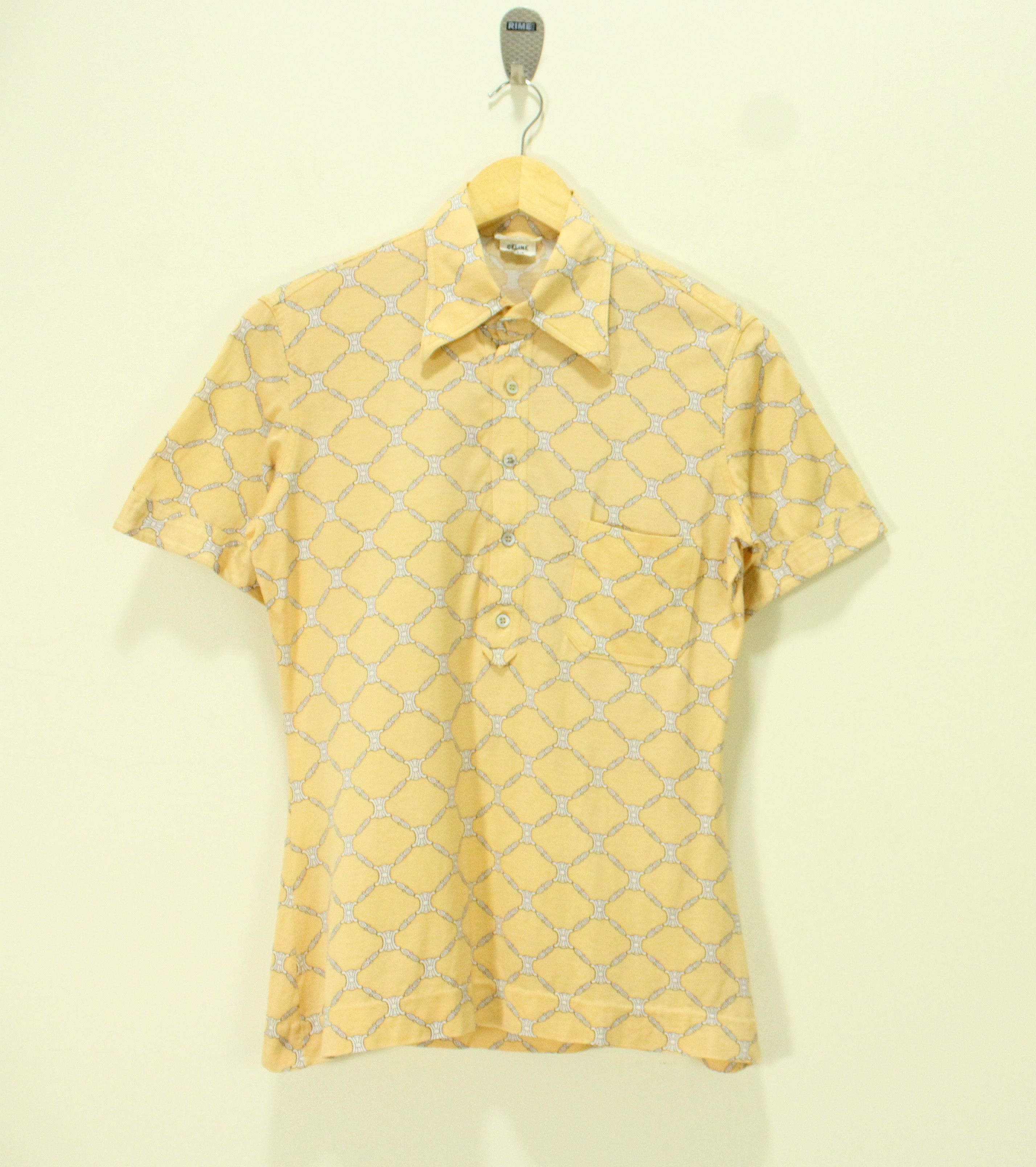Celine Vintage CELINE Shirt Monogram Retro Collar Pocket Size L / US 10 / IT 46 - 2 Thumbnail