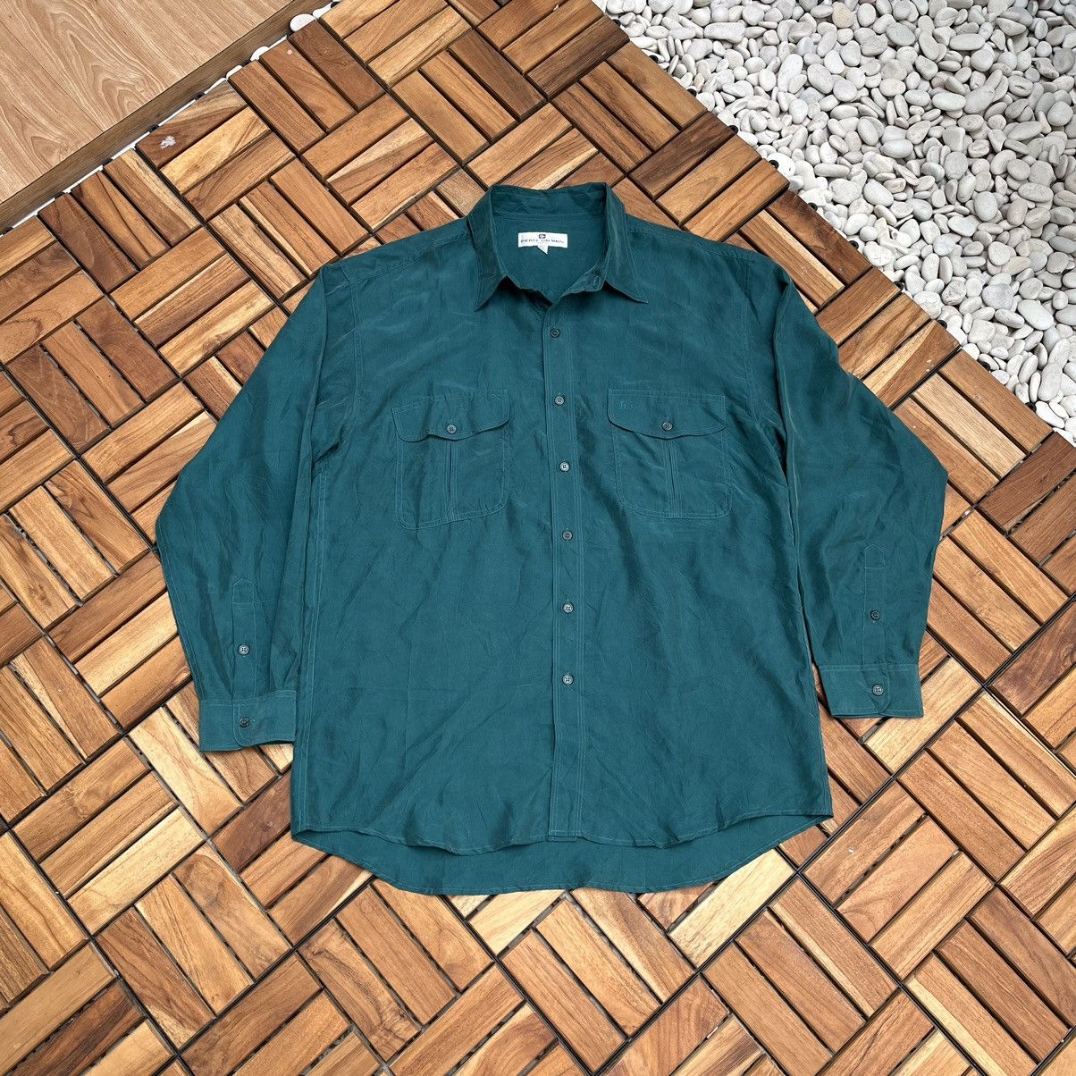 Pierre Balmain × Vintage Vintage Pierre Balmain Silk Button Up Shirt Size US XL / EU 56 / 4 - 2 Thumbnail