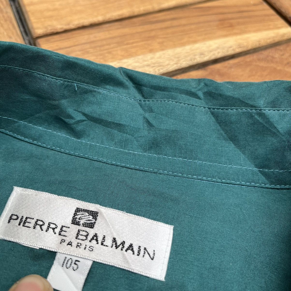 Pierre Balmain × Vintage Vintage Pierre Balmain Silk Button Up Shirt Size US XL / EU 56 / 4 - 4 Thumbnail
