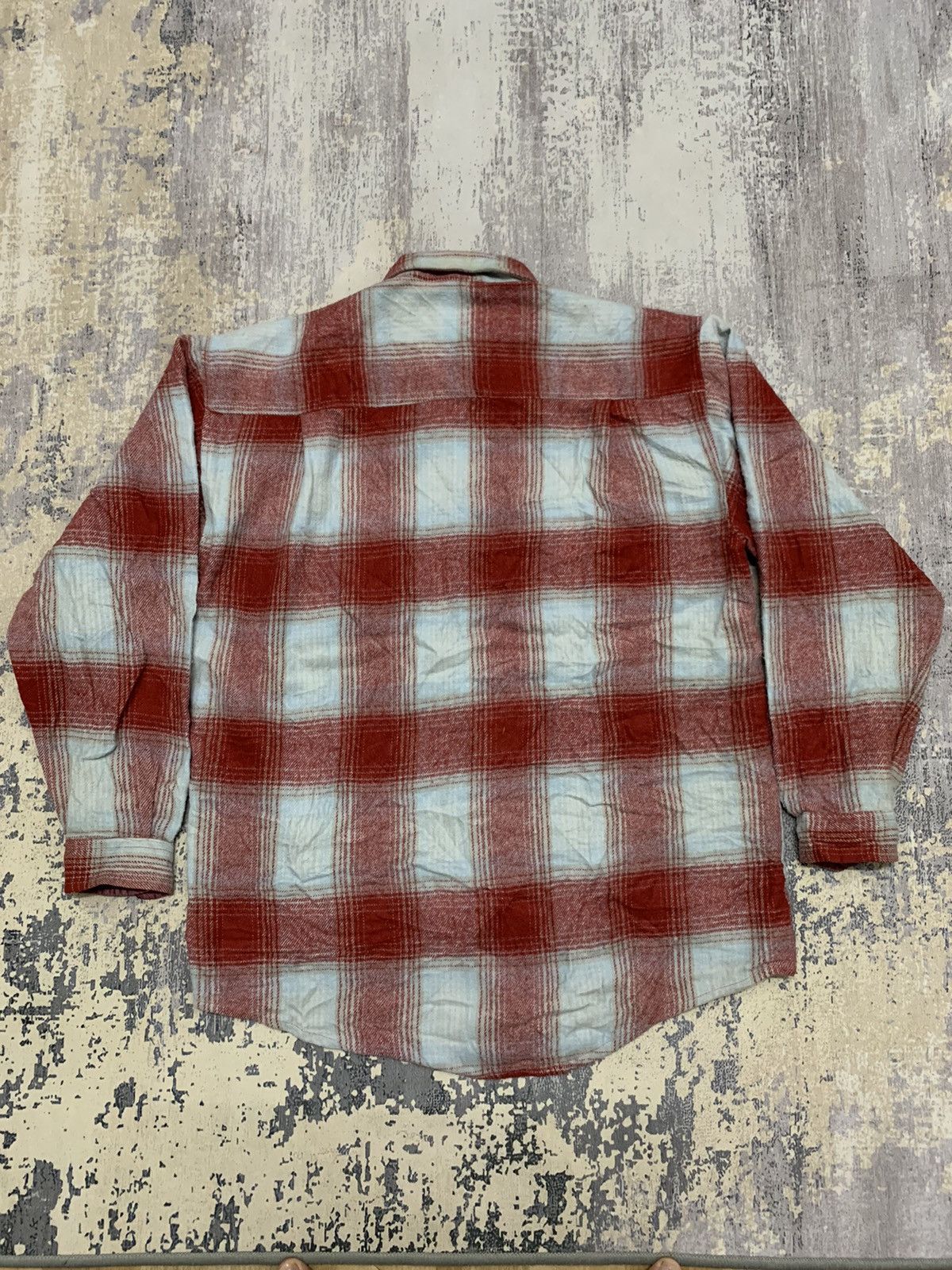 Flannel Vintage Red Shadow Plaid Flannel Shirt Medium Size US M / EU 48-50 / 2 - 2 Thumbnail