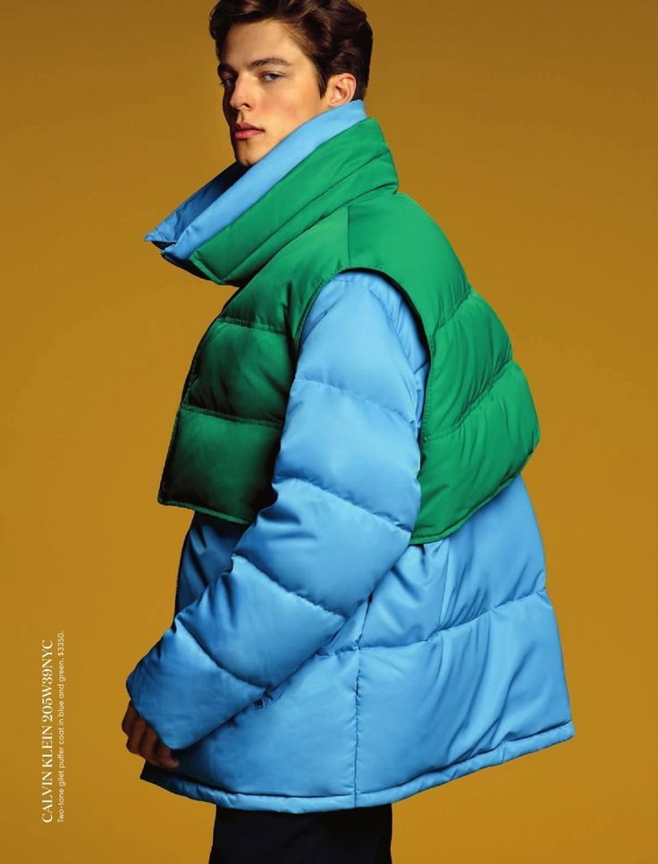 Pre-owned Calvin Klein 205w39nyc X Raf Simons Oversized Quilted Shell Down Jacket With Gilet Resort 2019 In Blue