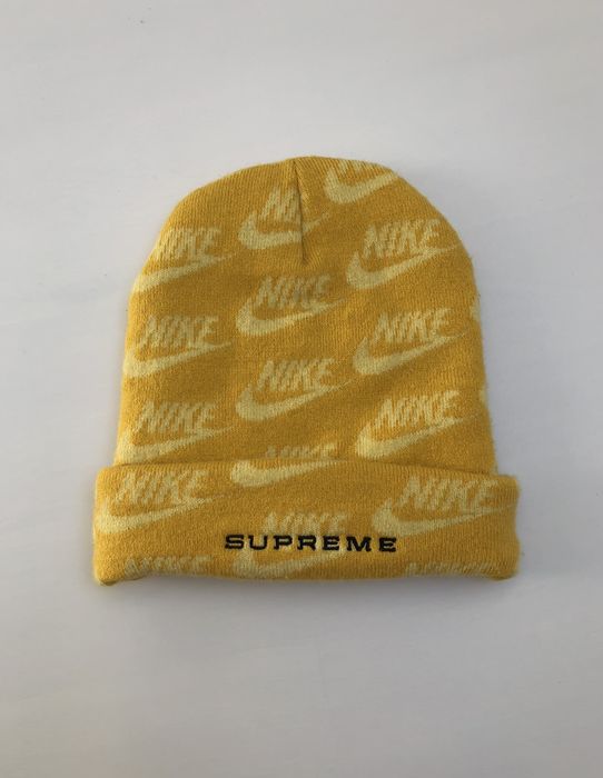 Supreme 🍋RARE🍋 Nike Supreme Jasquard Logos Beanie | Grailed