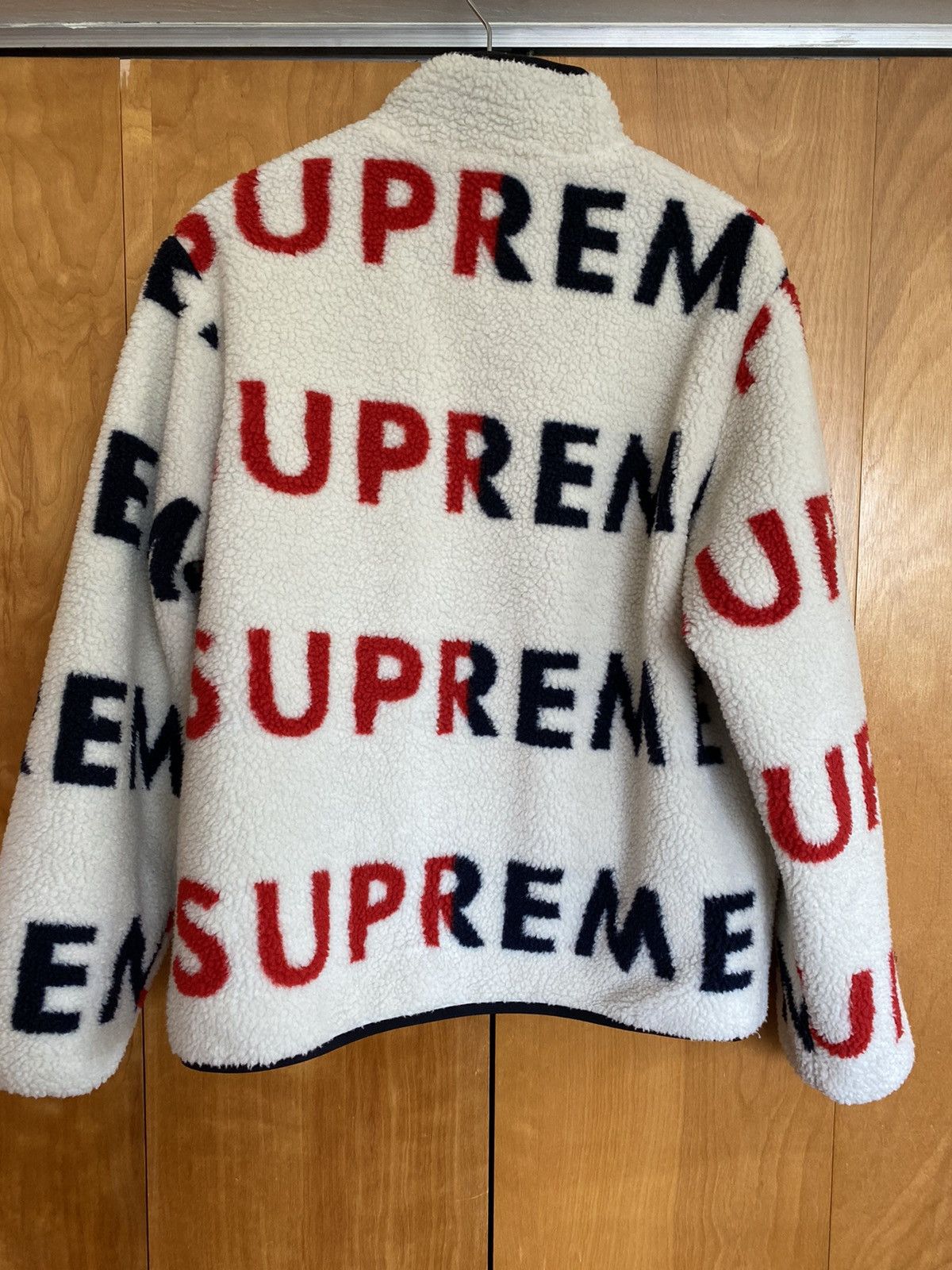 Supreme Supreme Reversible Logo Fleece Jacket Natural Size US M / EU 48-50 / 2 - 2 Thumbnail