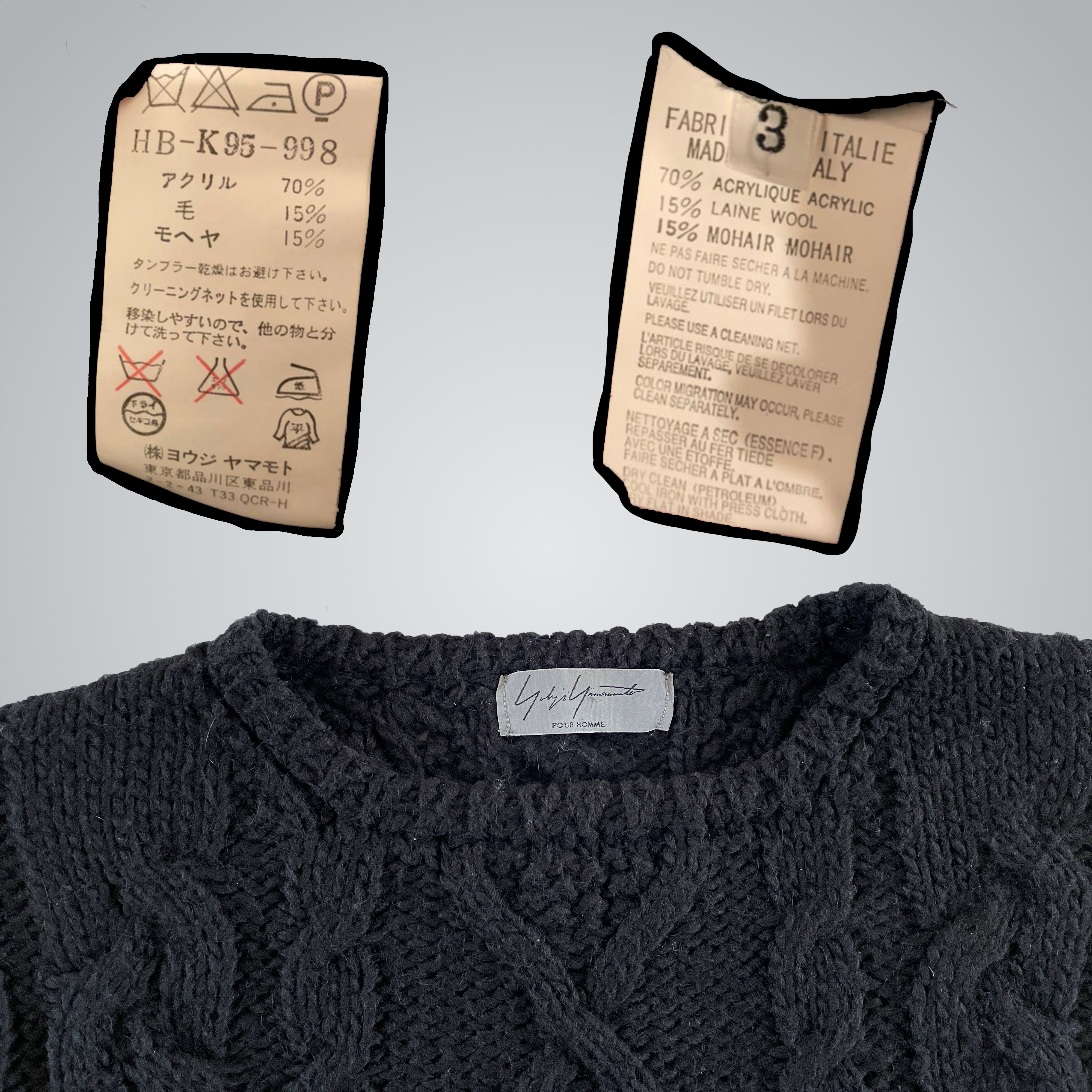 Yohji Yamamoto Yohji Yamamoto Pour Homme AW06 Cropped Knit Sweater Size US L / EU 52-54 / 3 - 4 Thumbnail