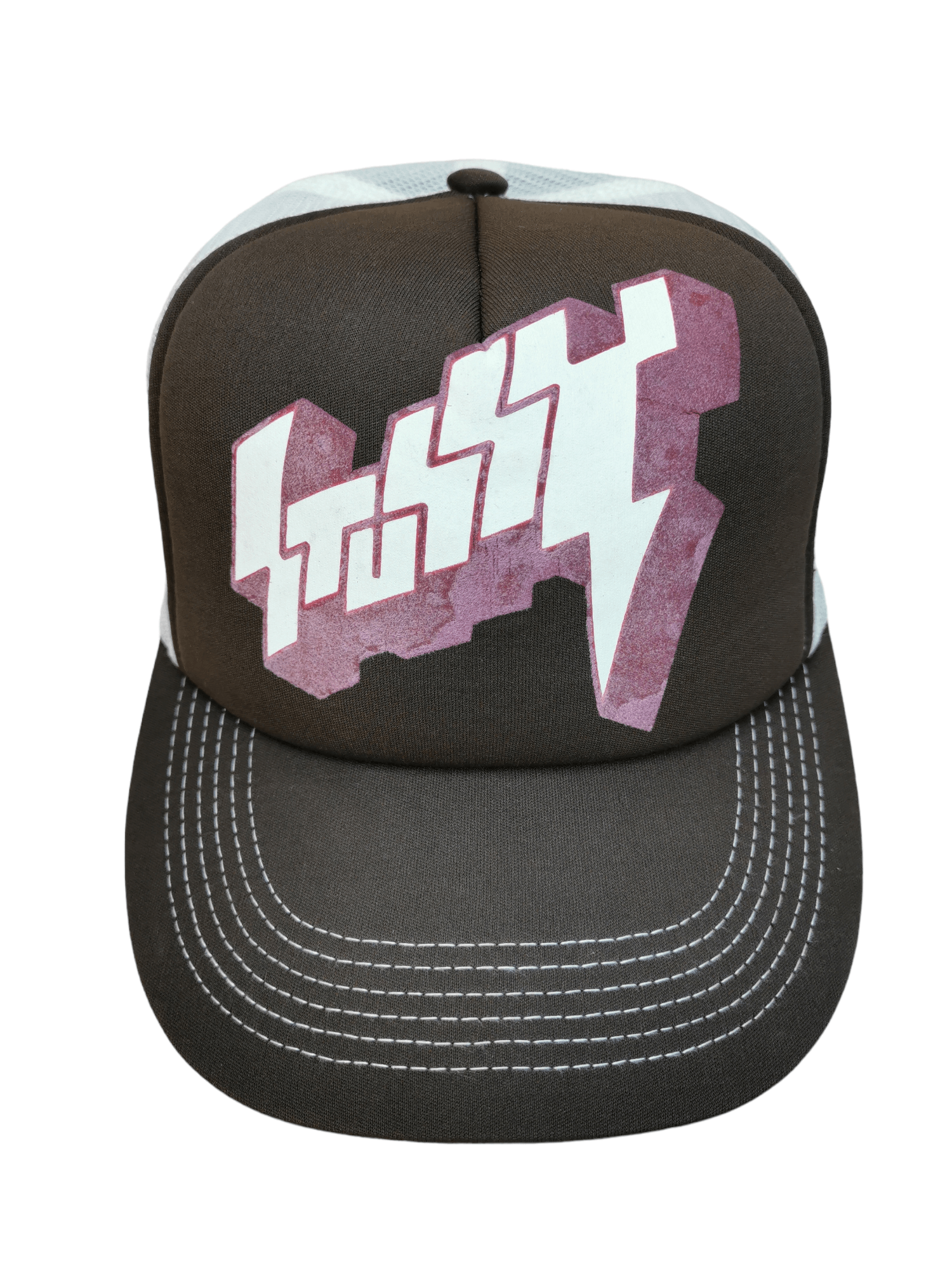 Stussy 🔥4 MONTHS SALE🔥 VINTAGE STUSSY BIG LOGO TRUCKER HAT Size ONE SIZE - 1 Thumbnail