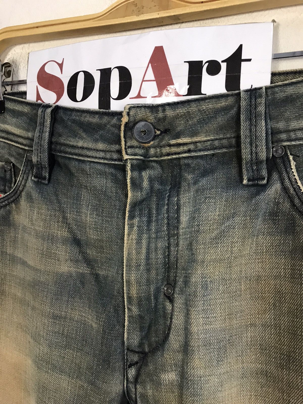 Diesel × Vintage Vintage Diesel Industry Back Side Pocket Art Jeans Style Size US 39 - 6 Thumbnail