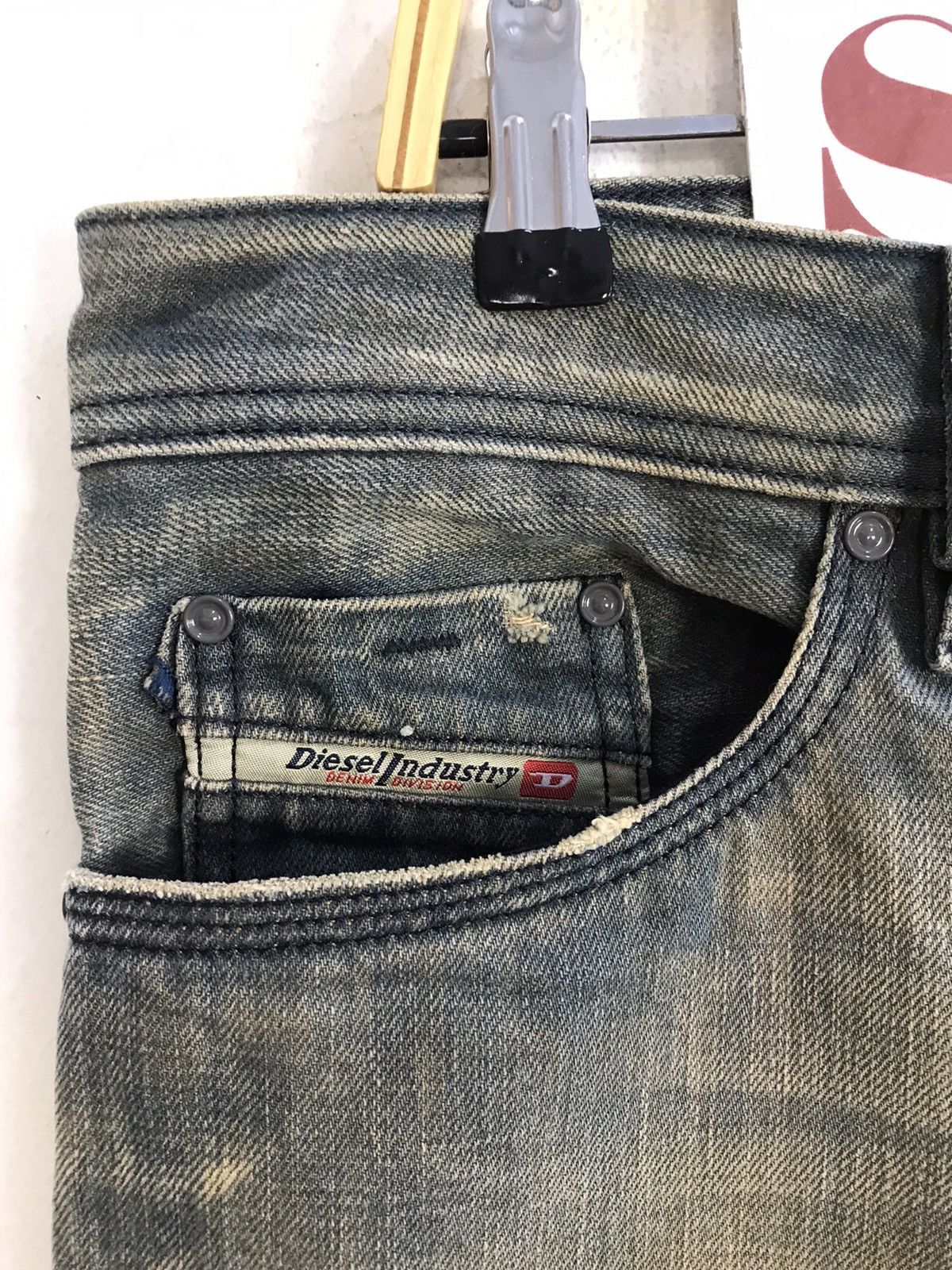 Diesel × Vintage Vintage Diesel Industry Back Side Pocket Art Jeans Style Size US 39 - 7 Thumbnail