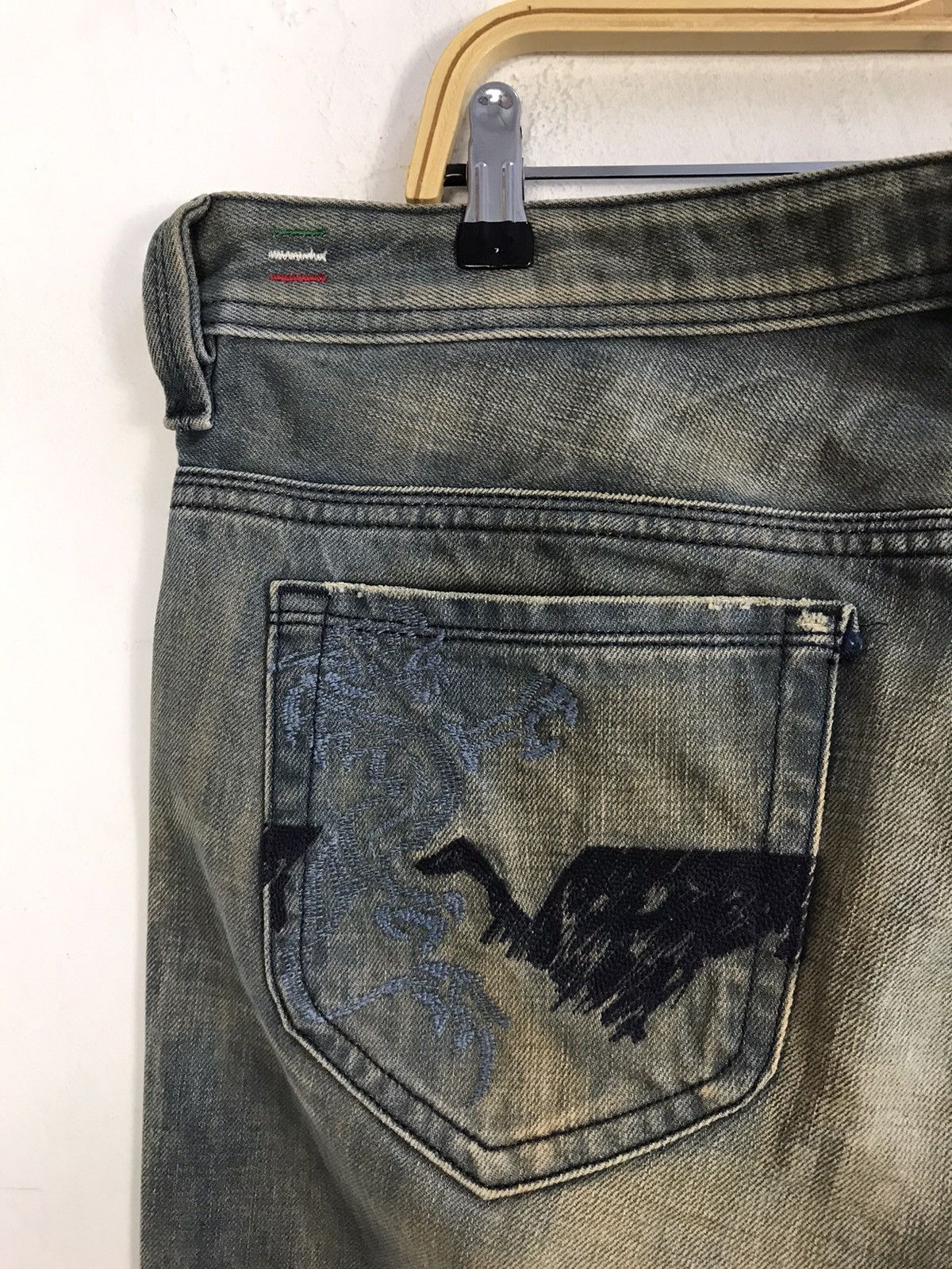 Diesel × Vintage Vintage Diesel Industry Back Side Pocket Art Jeans Style Size US 39 - 12 Thumbnail