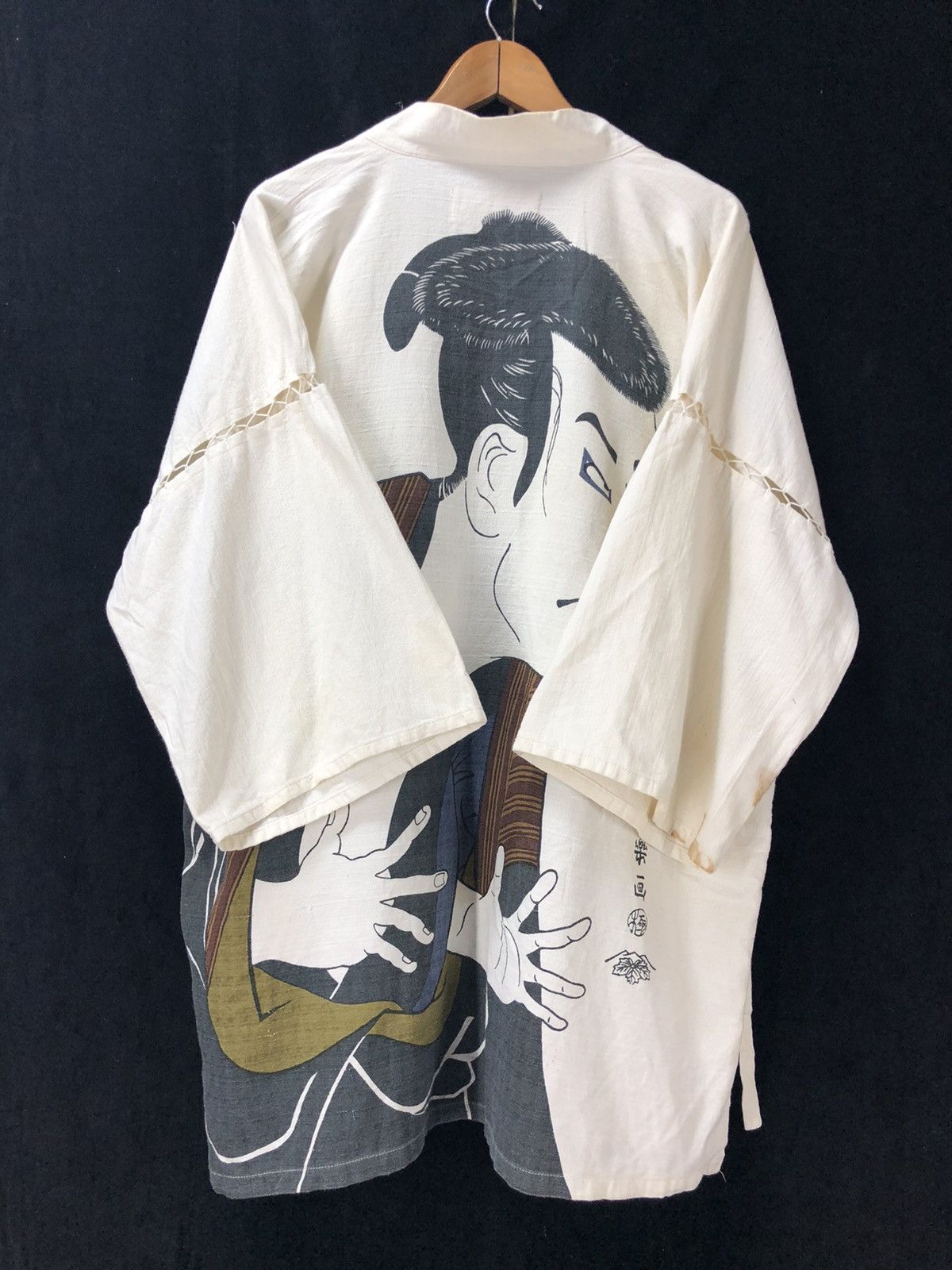 Indigo × Japanese Brand Vintage Japanese Edo Style Haori with Ukiyo-e Actor Print Size US L / EU 52-54 / 3 - 5 Thumbnail
