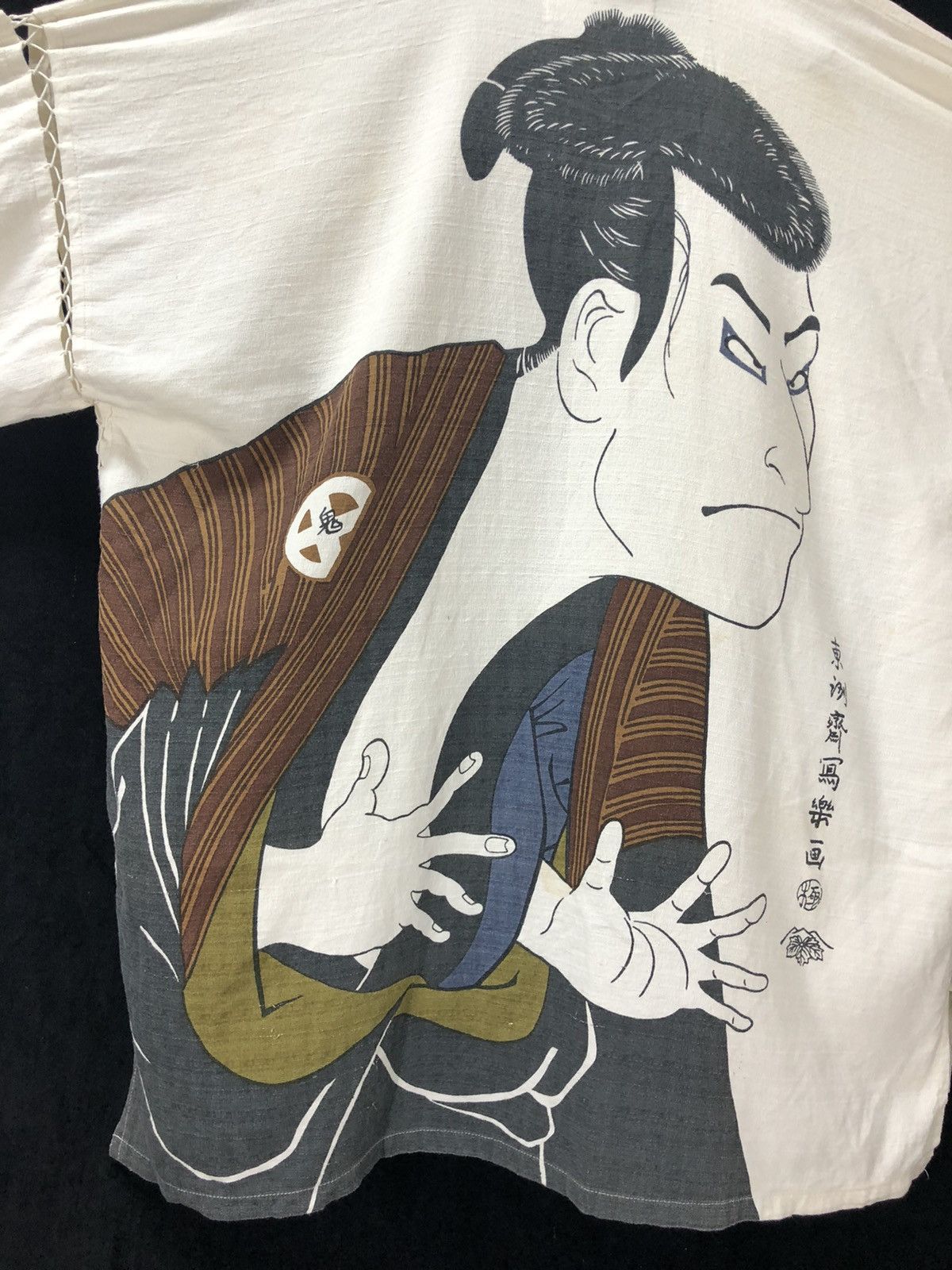 Indigo × Japanese Brand Vintage Japanese Edo Style Haori with Ukiyo-e Actor Print Size US L / EU 52-54 / 3 - 4 Thumbnail