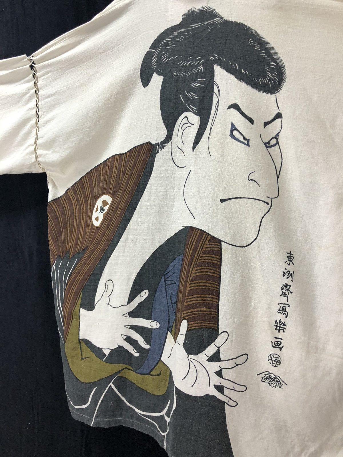 Indigo × Japanese Brand Vintage Japanese Edo Style Haori with Ukiyo-e Actor Print Size US L / EU 52-54 / 3 - 6 Thumbnail