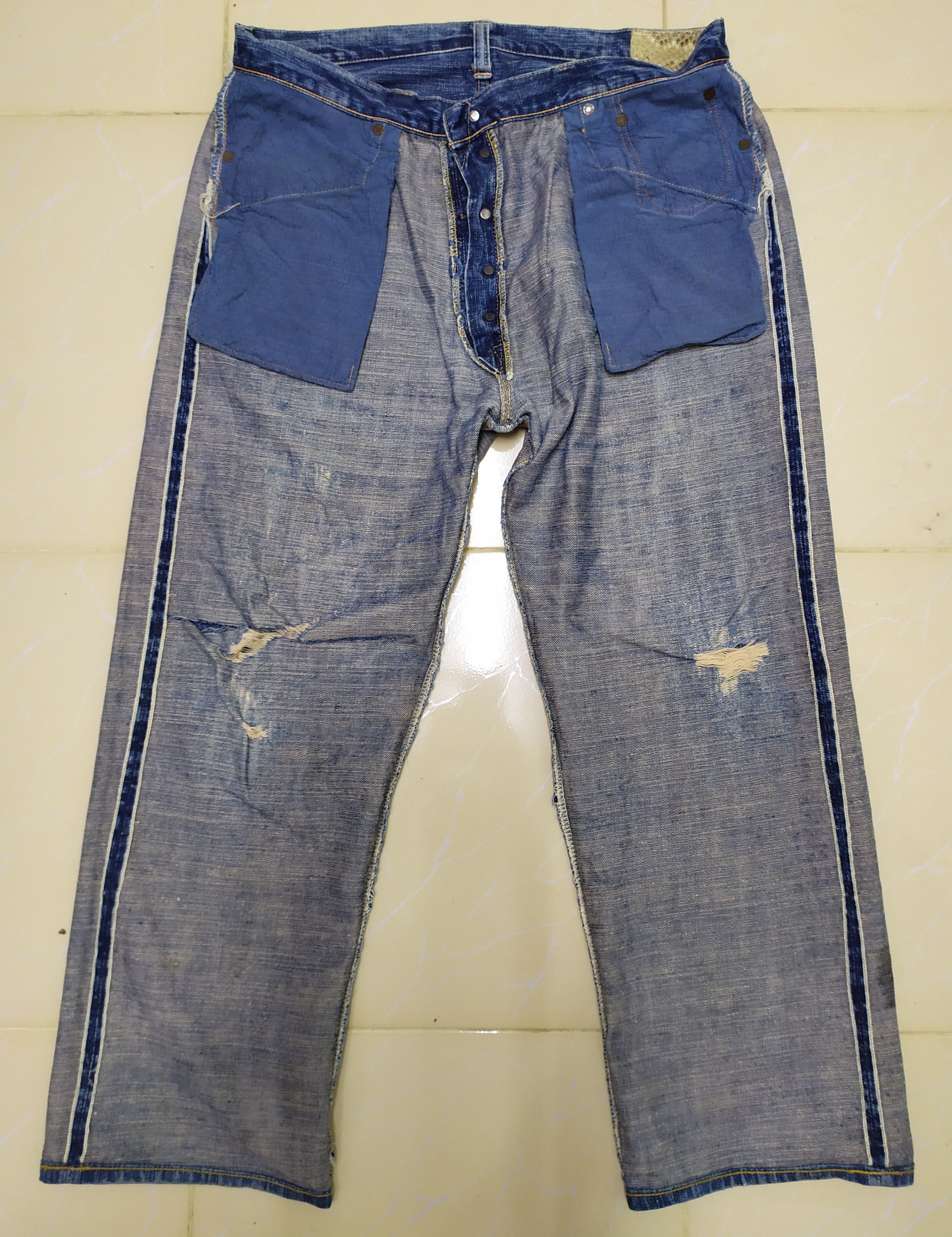 Sugar Cane × Toyo Enterprises × Vintage RARE...Vintage Selvedge Sugarcane Jeans Size US 34 / EU 50 - 3 Thumbnail