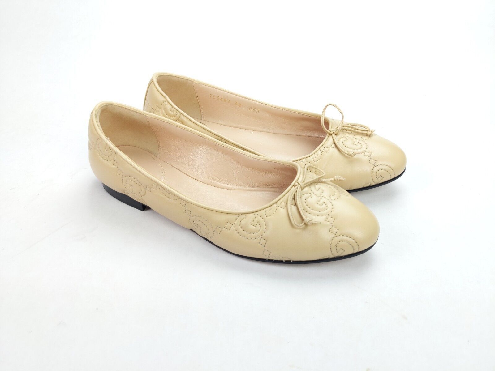 WORN 1x SS23 Quilted Leather Flat Ballet Sz 38 US 8 Italy