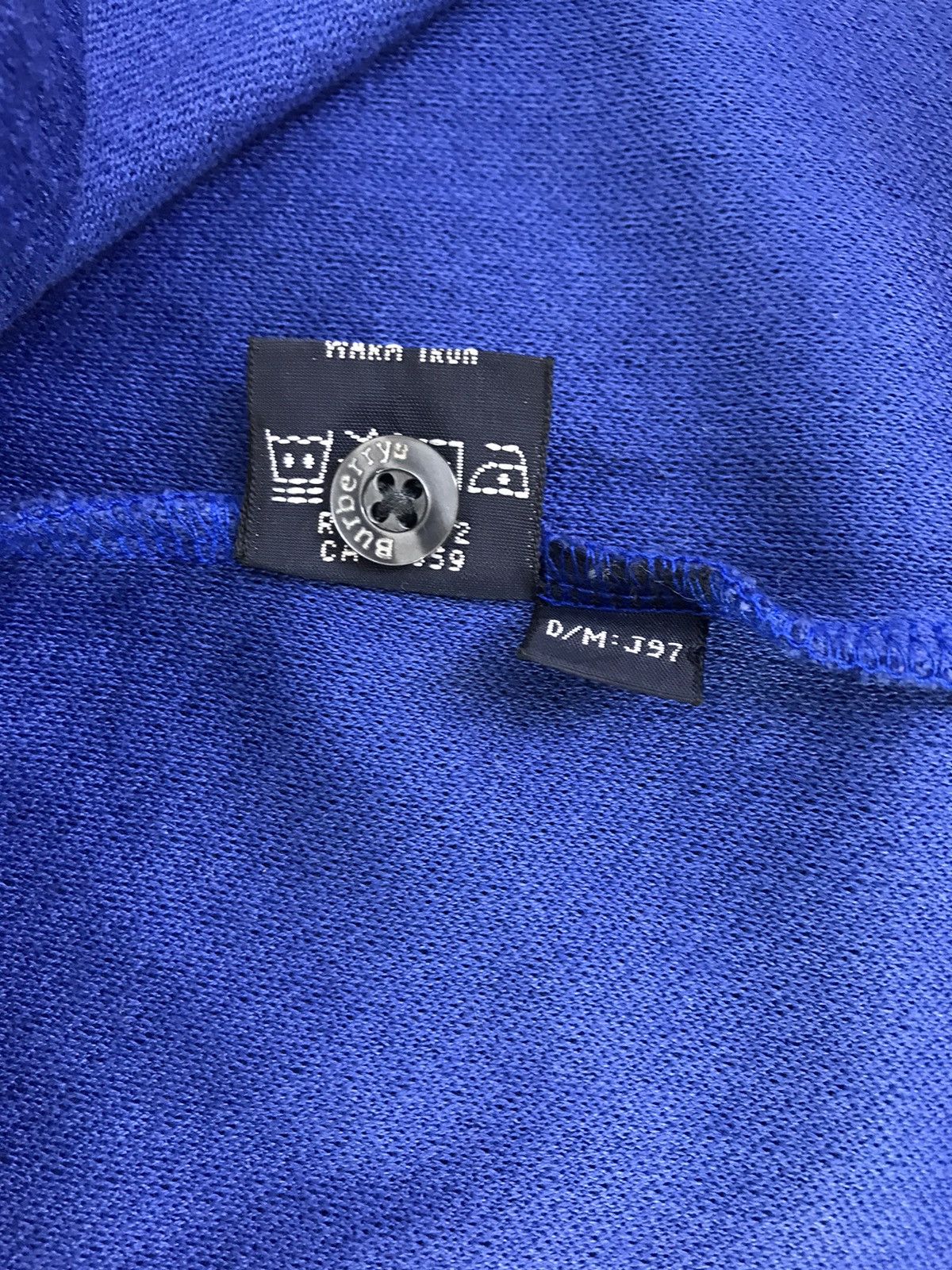 Burberry Burberrys Blue Plain Minimalist Emboidery Logo Design Polo Size US L / EU 52-54 / 3 - 7 Thumbnail