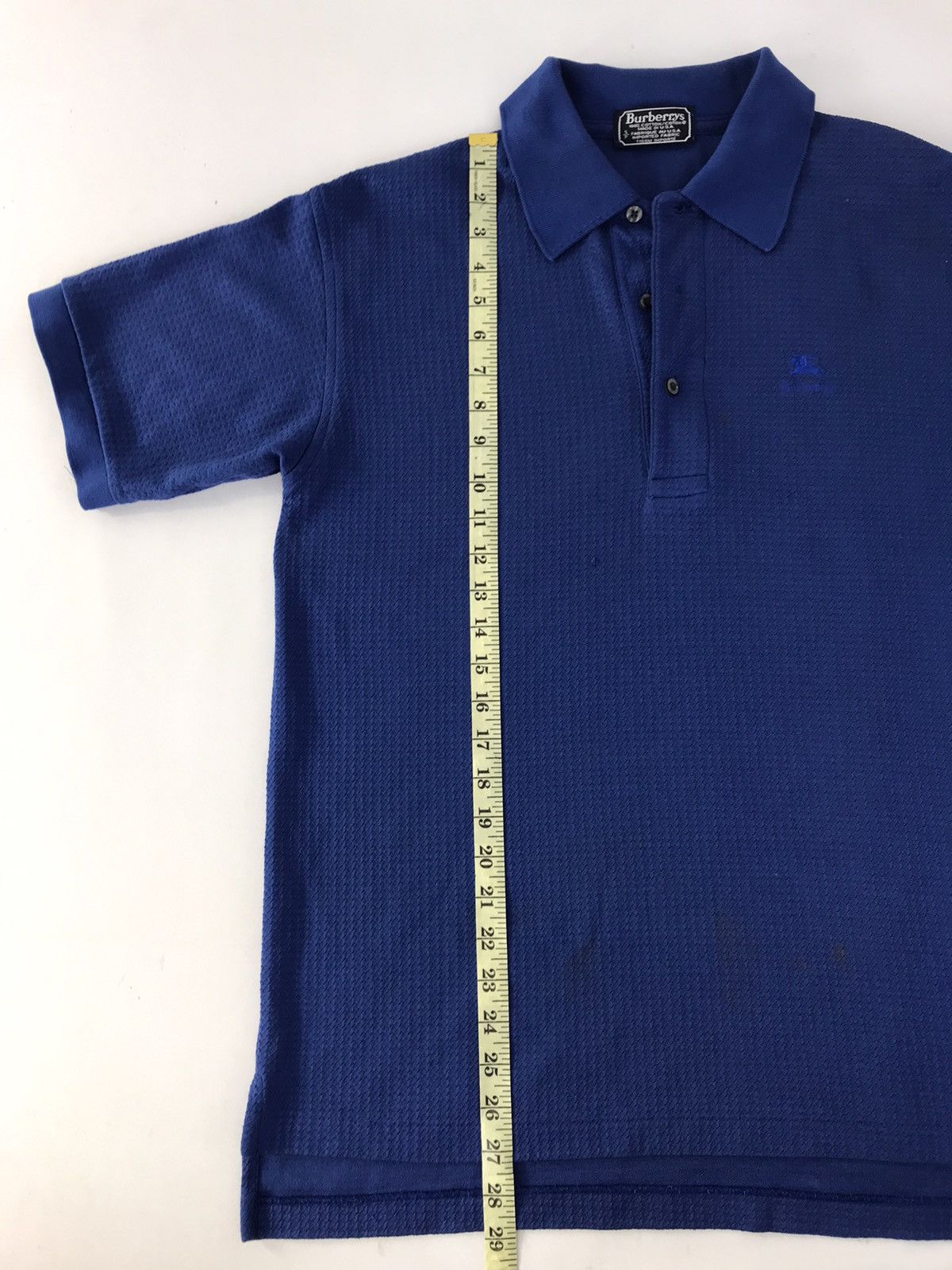 Burberry Burberrys Blue Plain Minimalist Emboidery Logo Design Polo Size US L / EU 52-54 / 3 - 9 Thumbnail