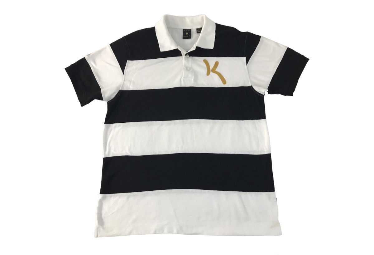 Karl Kani Karl Kani Gold Striped Colour Block White Black Polo Tee Size US XXL / EU 58 / 5 - 1 Thumbnail