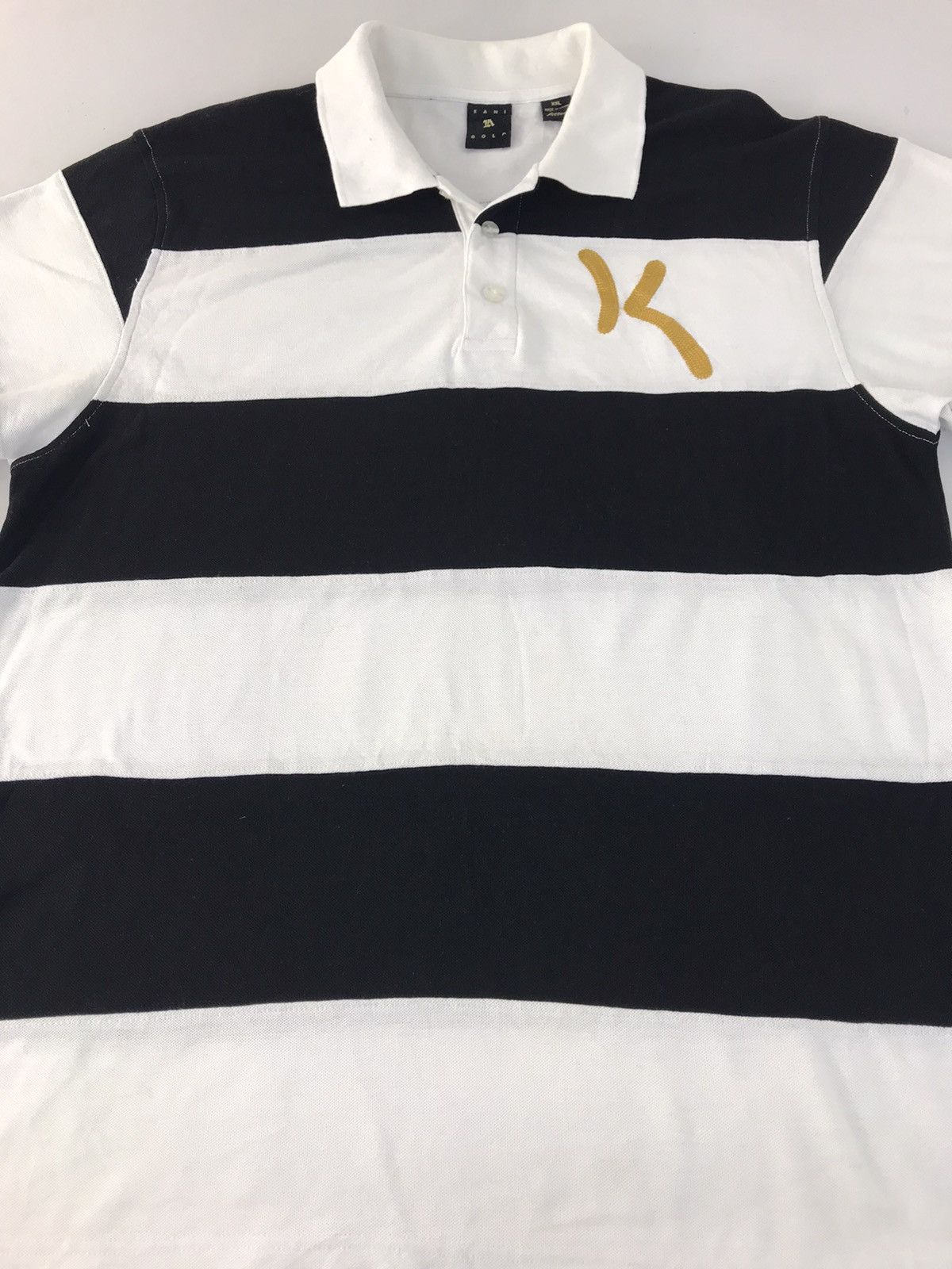 Karl Kani Karl Kani Gold Striped Colour Block White Black Polo Tee Size US XXL / EU 58 / 5 - 3 Thumbnail