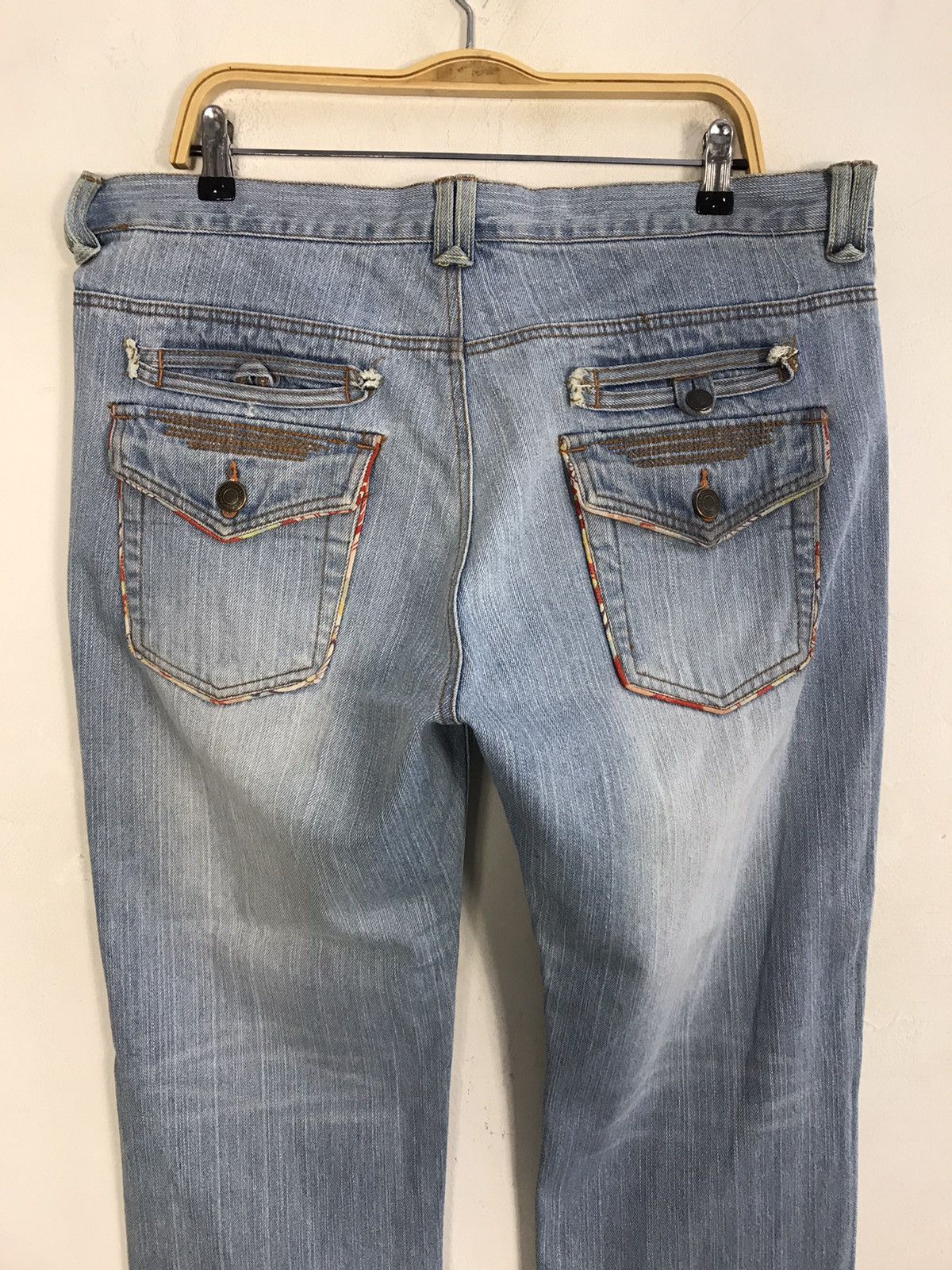 Japanese Brand × Vintage Vintage Printed Japanese Samurai Light Wash Jeans Design Size US 37 - 12 Thumbnail