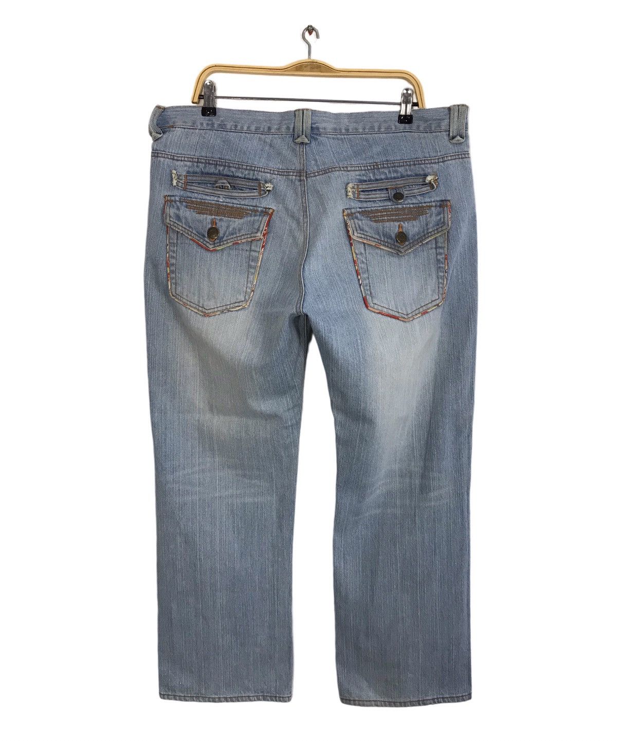 Japanese Brand × Vintage Vintage Printed Japanese Samurai Light Wash Jeans Design Size US 37 - 2 Thumbnail