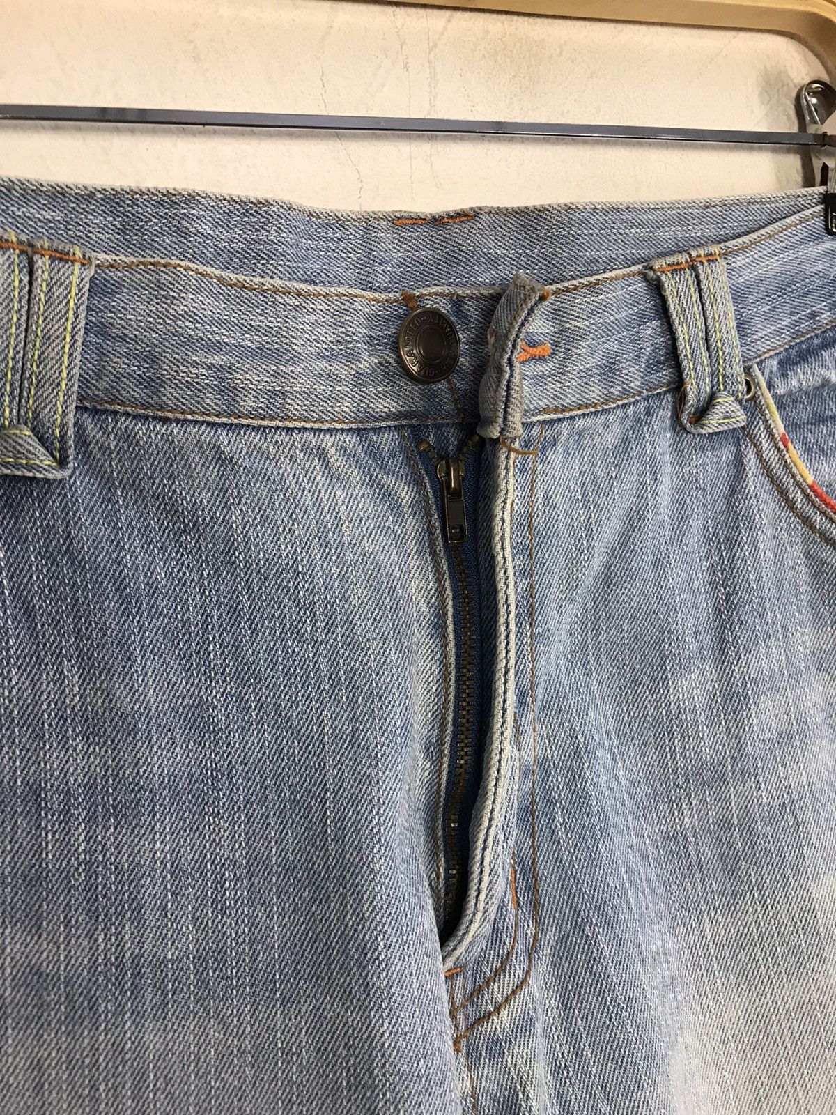 Japanese Brand × Vintage Vintage Printed Japanese Samurai Light Wash Jeans Design Size US 37 - 11 Thumbnail