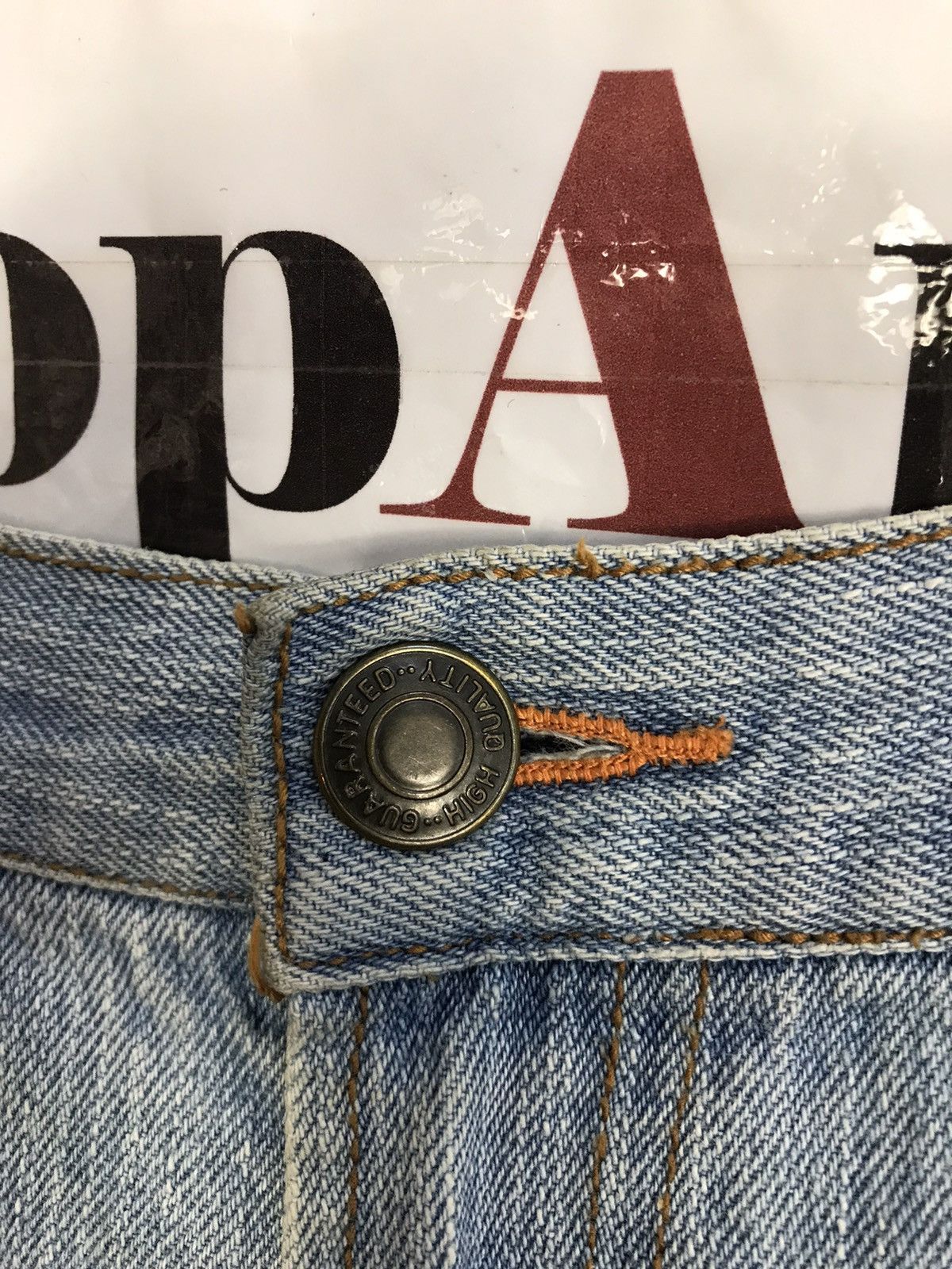 Japanese Brand × Vintage Vintage Printed Japanese Samurai Light Wash Jeans Design Size US 37 - 9 Thumbnail