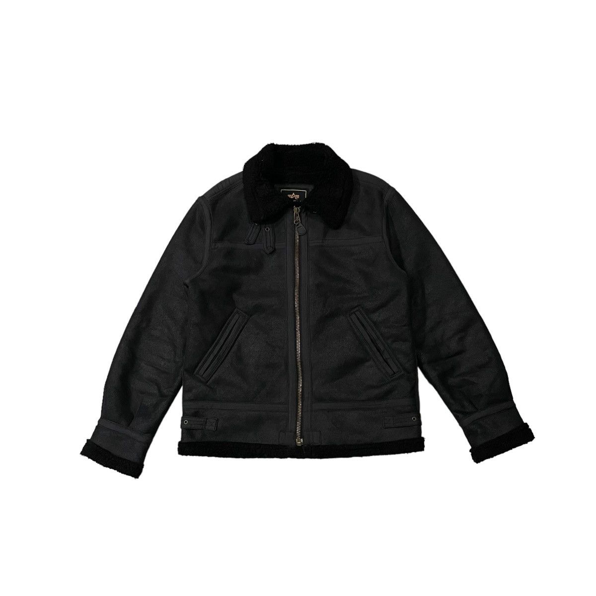 Alpha Industries Vintage Alpha Industries B3 Sherpa Fleece Leather Jacket Grailed