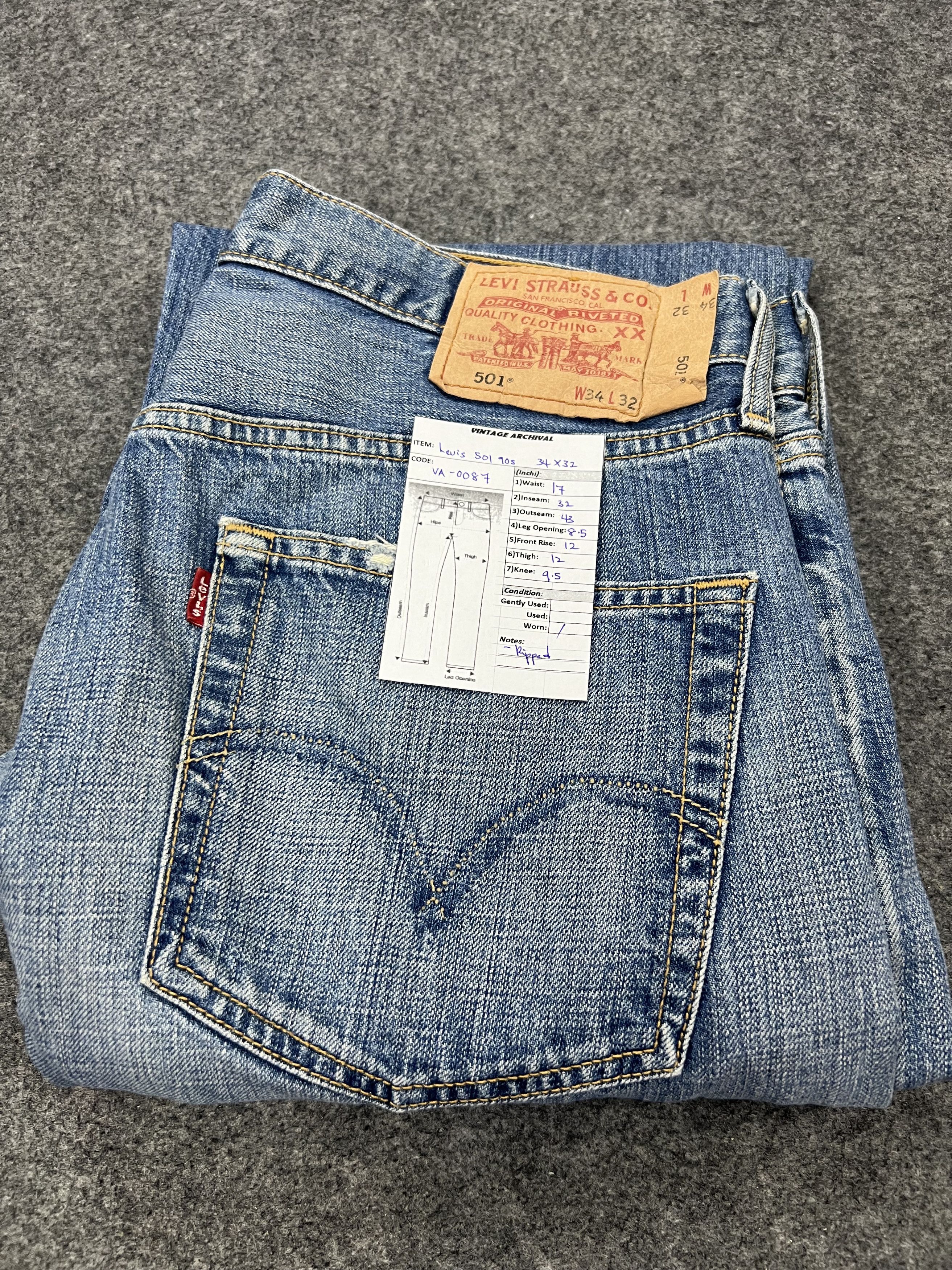 Levi's × Vintage Distressed Levis 501 jeans Size US 34 / EU 50 - 24 Thumbnail