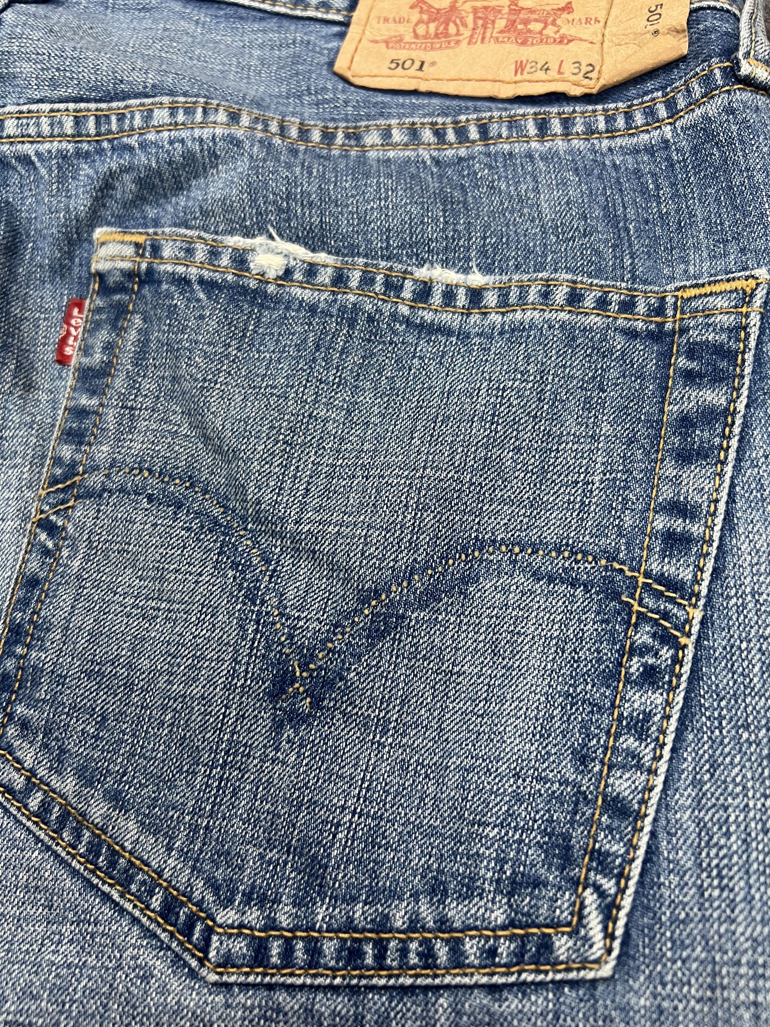 Levi's × Vintage Distressed Levis 501 jeans Size US 34 / EU 50 - 10 Thumbnail