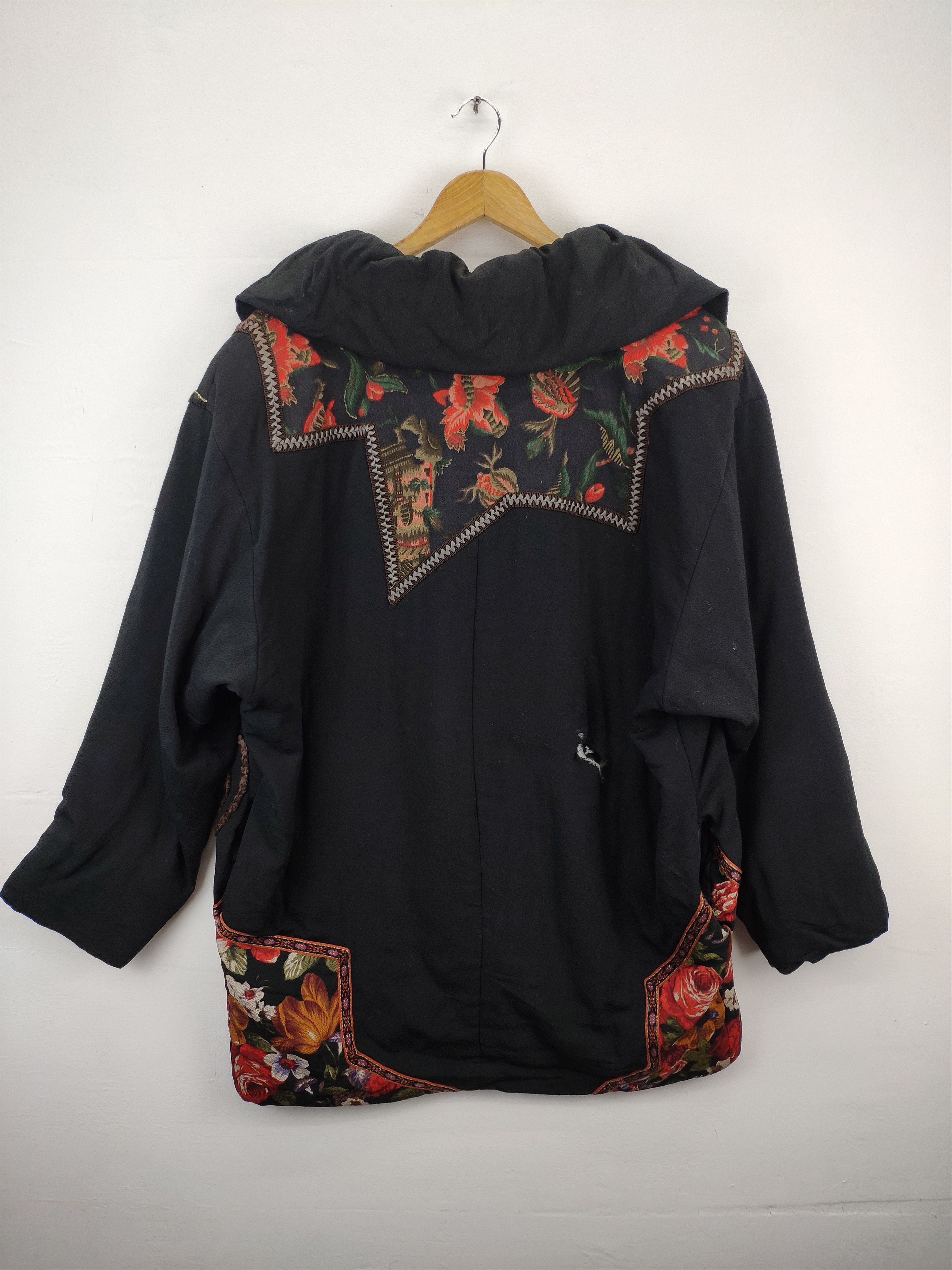 Japanese Brand Vintage Cardigan Shawl Collar Distressed Like Yohji Yamamoto Size XL / US 12-14 / IT 48-50 - 2 Thumbnail