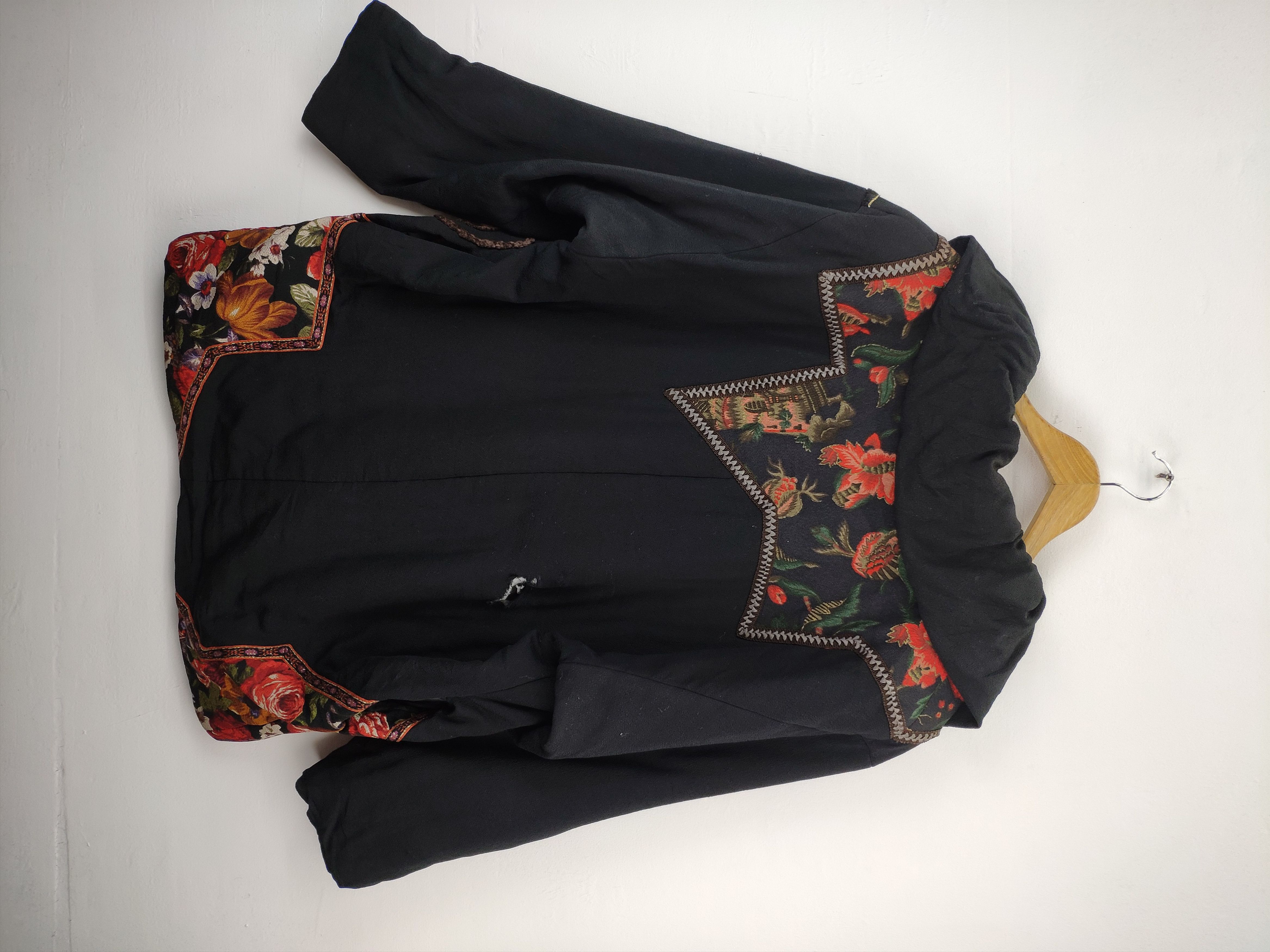 Designer Vintage Cardigan Shawl Collar Distressed Like Yohji Yamamoto Size XL / US 12-14 / IT 48-50 - 2 Thumbnail