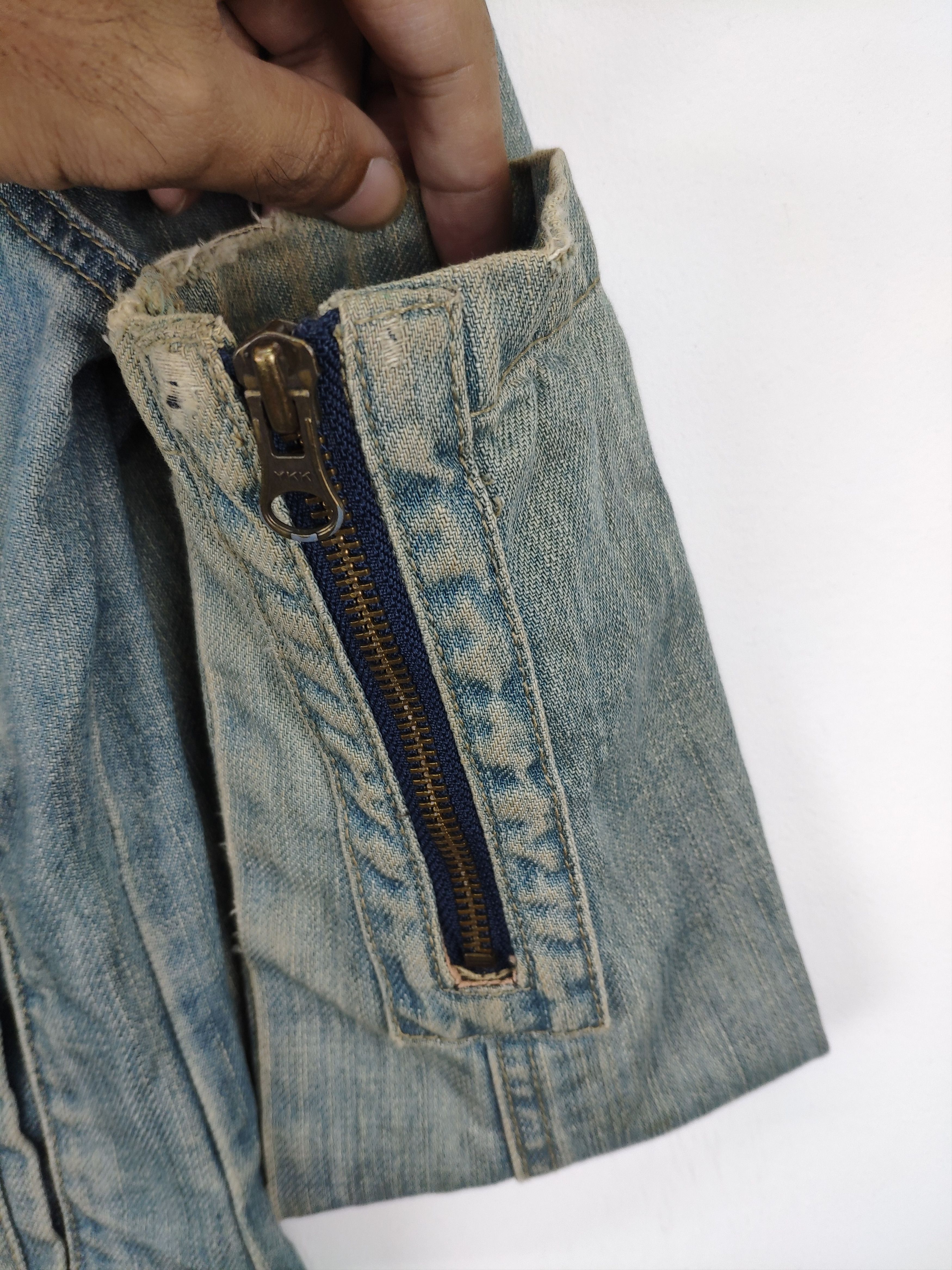 Japanese Brand × Vintage Vintage 1990s Denim Jacket Cropped Motorcycle Style Size S / US 4 / IT 40 - 10 Thumbnail