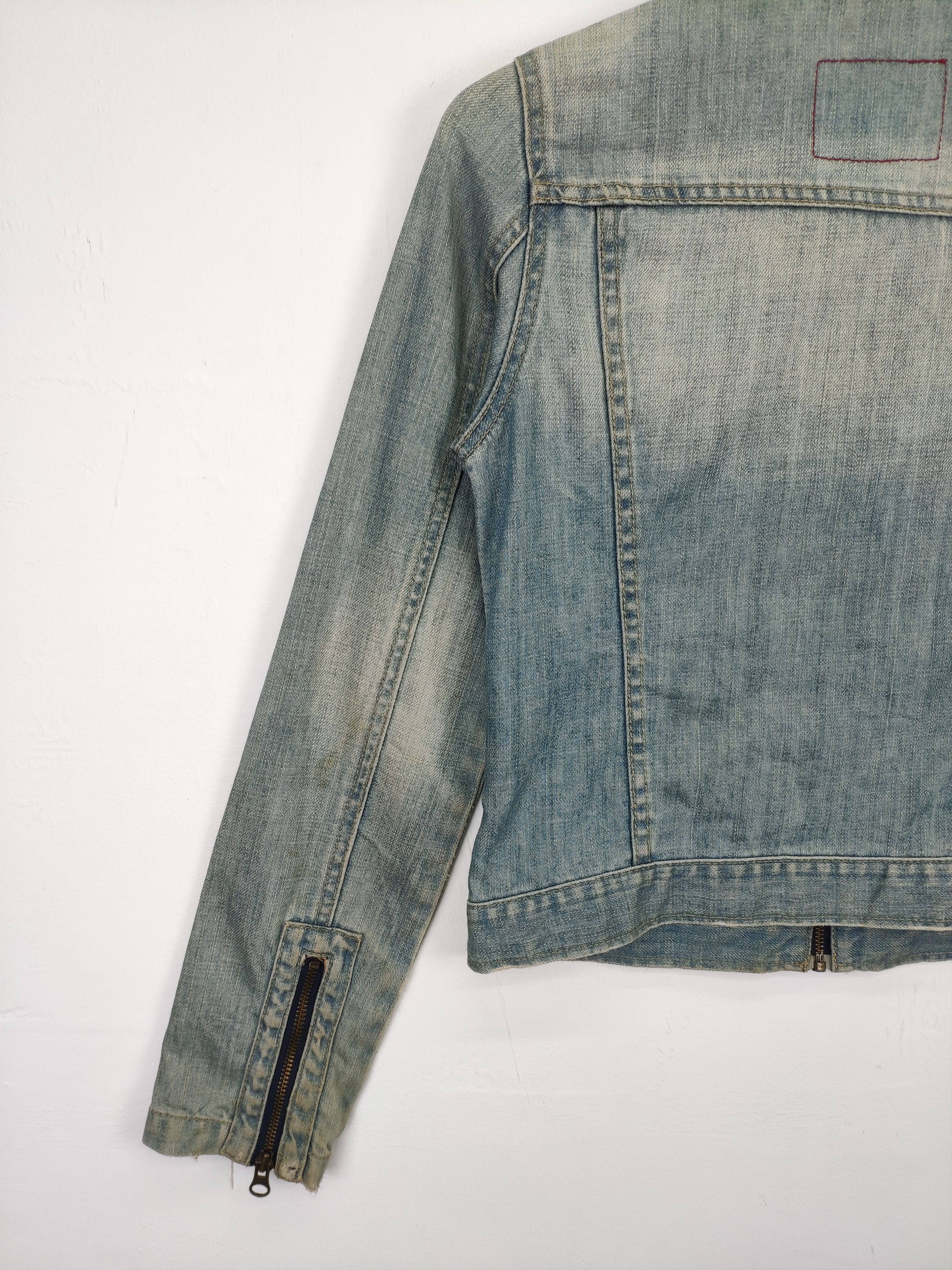 Japanese Brand × Vintage Vintage 1990s Denim Jacket Cropped Motorcycle Style Size S / US 4 / IT 40 - 18 Thumbnail