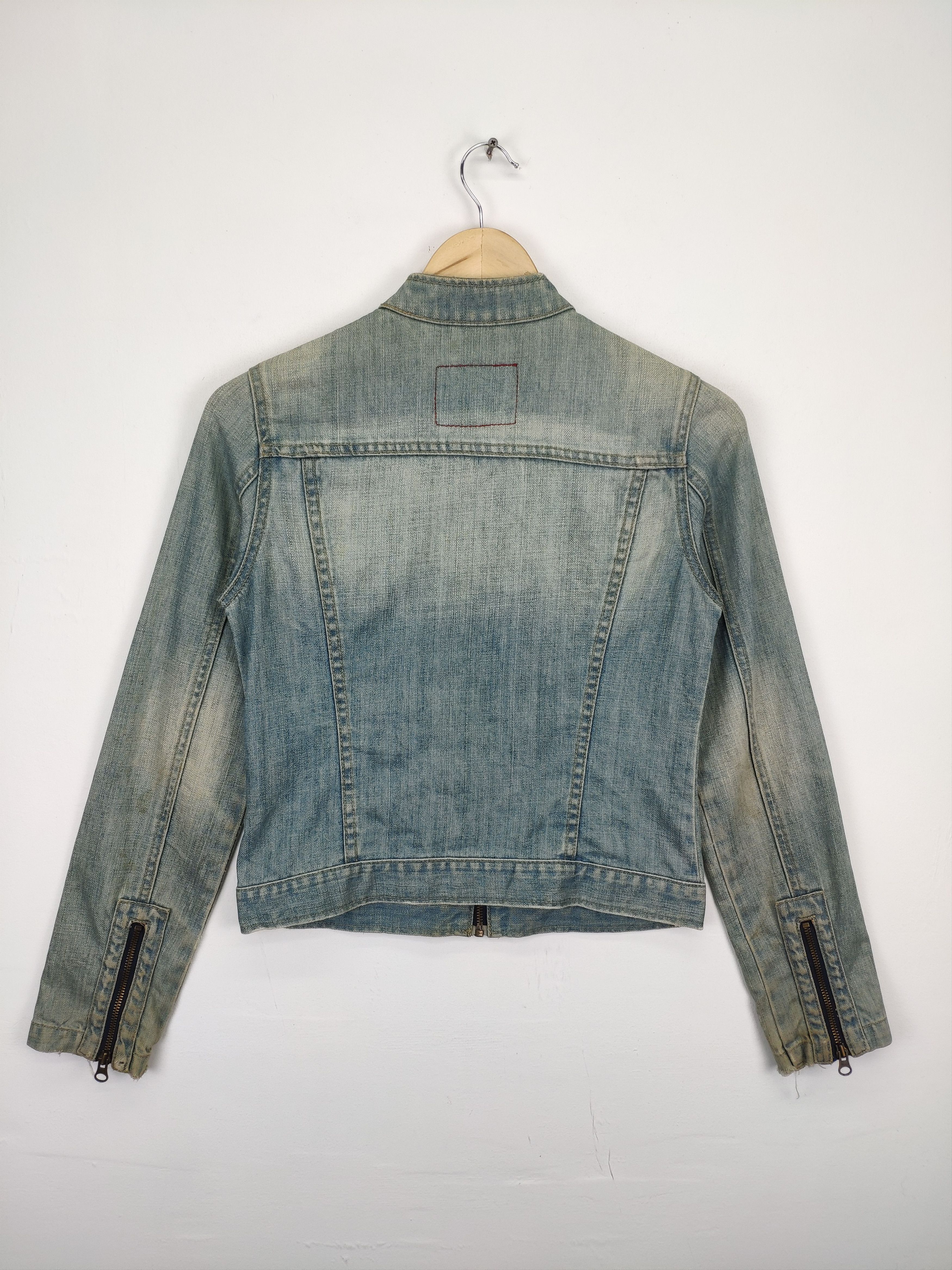 Japanese Brand × Vintage Vintage 1990s Denim Jacket Cropped Motorcycle Style Size S / US 4 / IT 40 - 2 Thumbnail