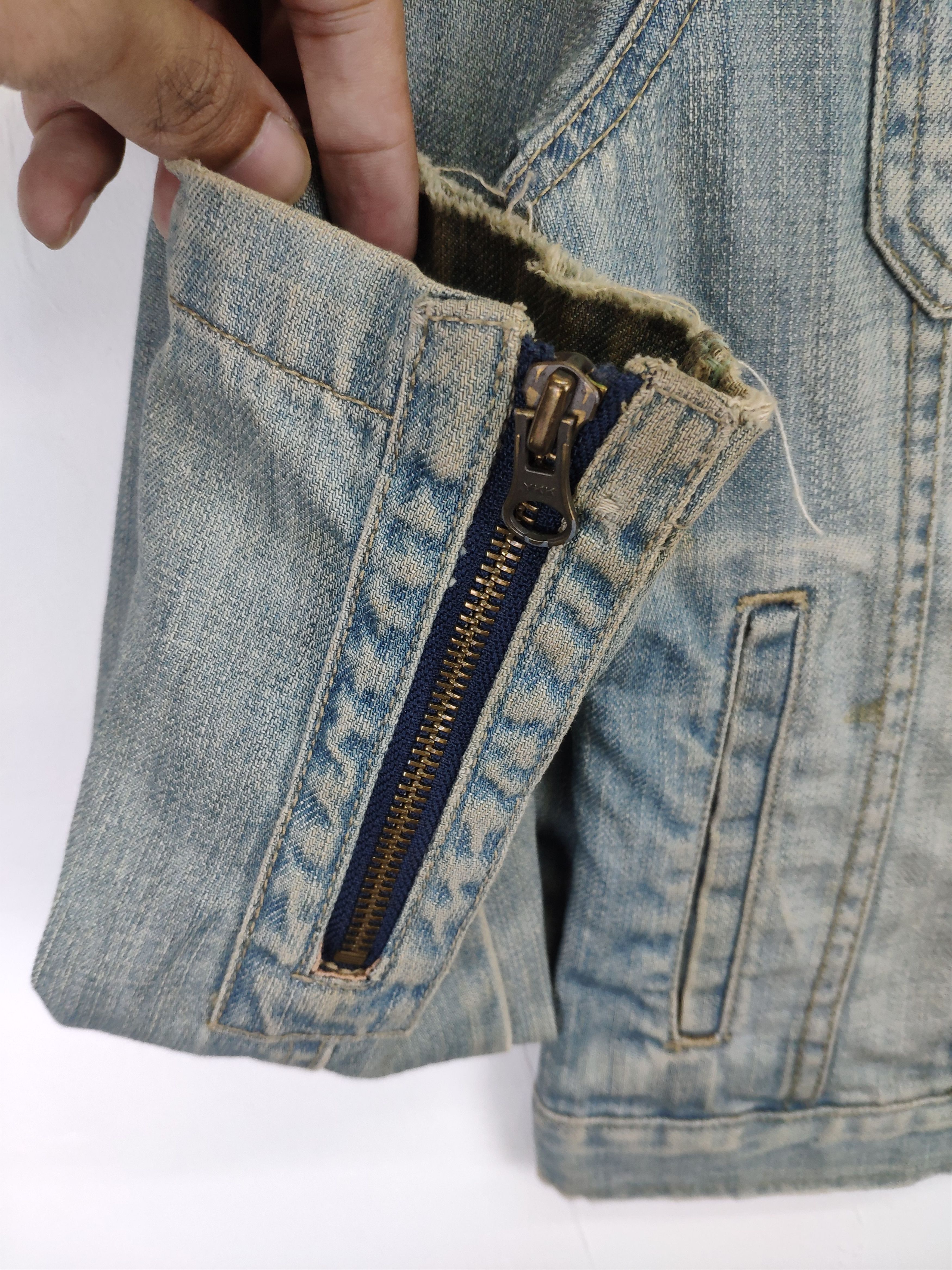 Japanese Brand × Vintage Vintage 1990s Denim Jacket Cropped Motorcycle Style Size S / US 4 / IT 40 - 12 Thumbnail