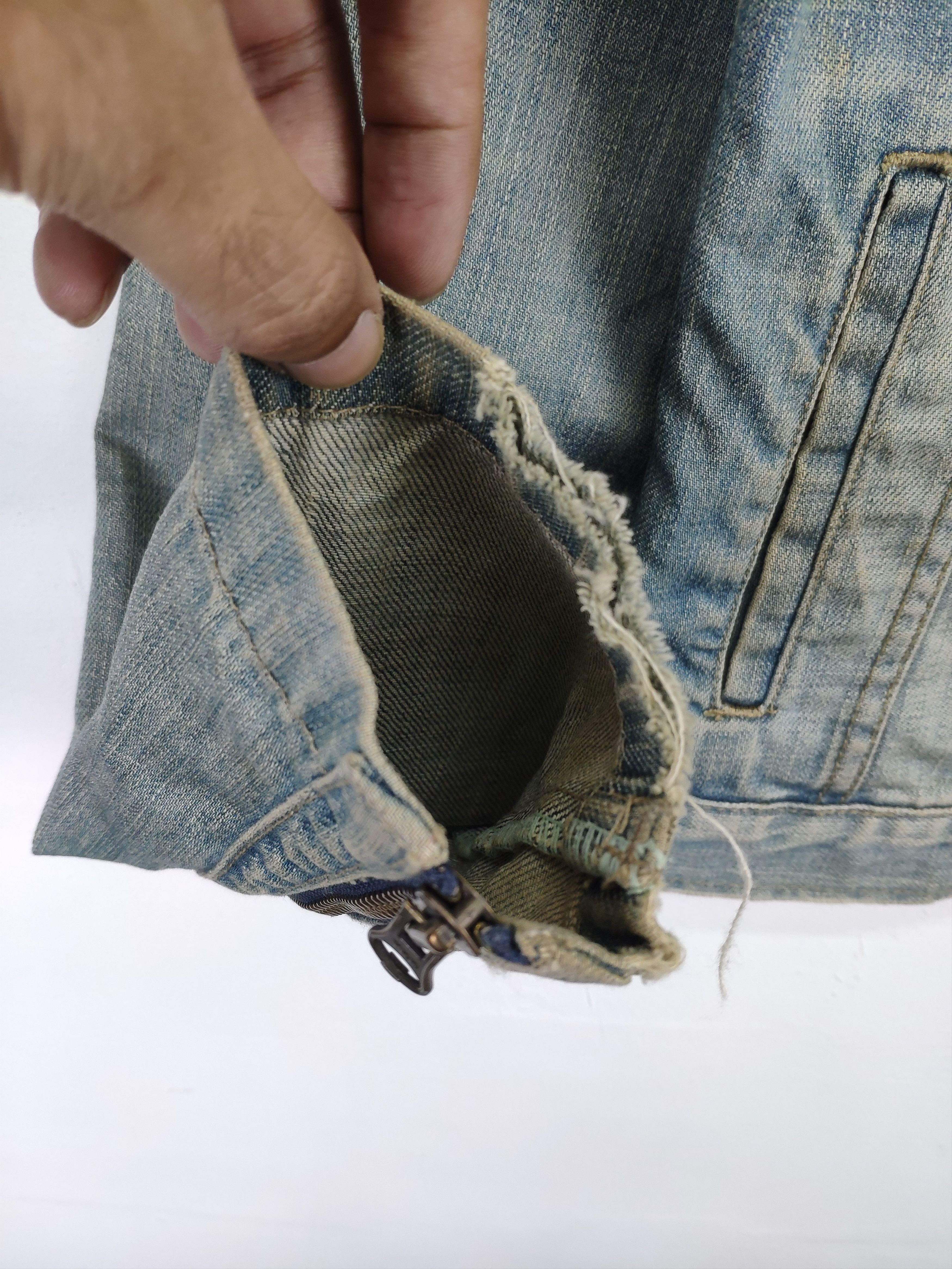 Japanese Brand × Vintage Vintage 1990s Denim Jacket Cropped Motorcycle Style Size S / US 4 / IT 40 - 11 Thumbnail