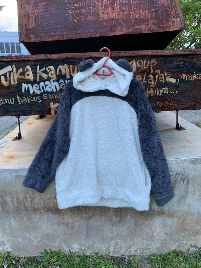 image of Gu Fleece Hoodie Panda Style in Black/White, Men's (Size 2XL)