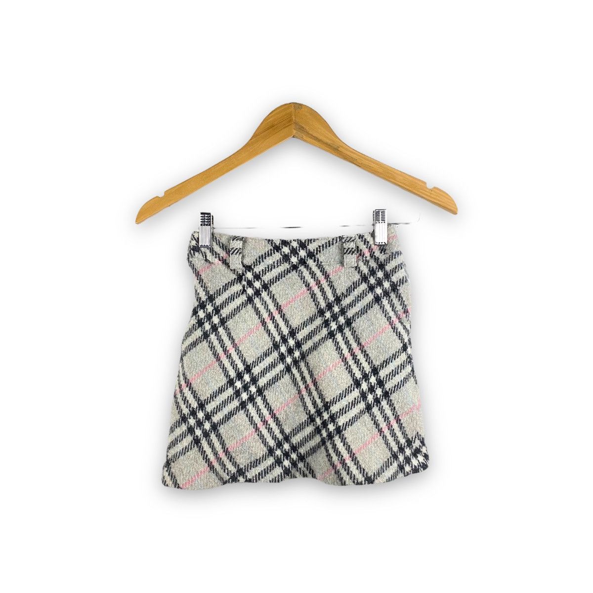 image of Burberry London Nova Check Skirts in Silver, Women's (Size 22)