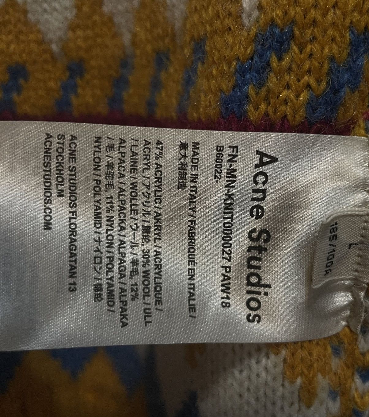 Acne Studios A/W18 Runway Acne Studios Space Knit (Reversible) Size US L / EU 52-54 / 3 - 7 Thumbnail