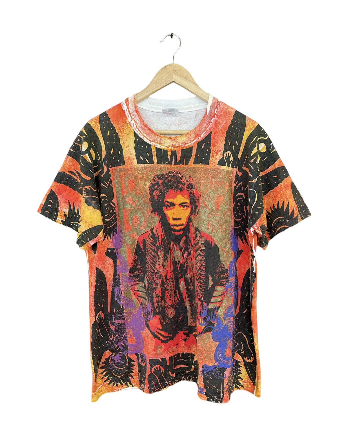 Band Tees Rare Vintage 90s Jimmy Hendrix all over print tee Size US L / EU 52-54 / 3 - 1 Thumbnail