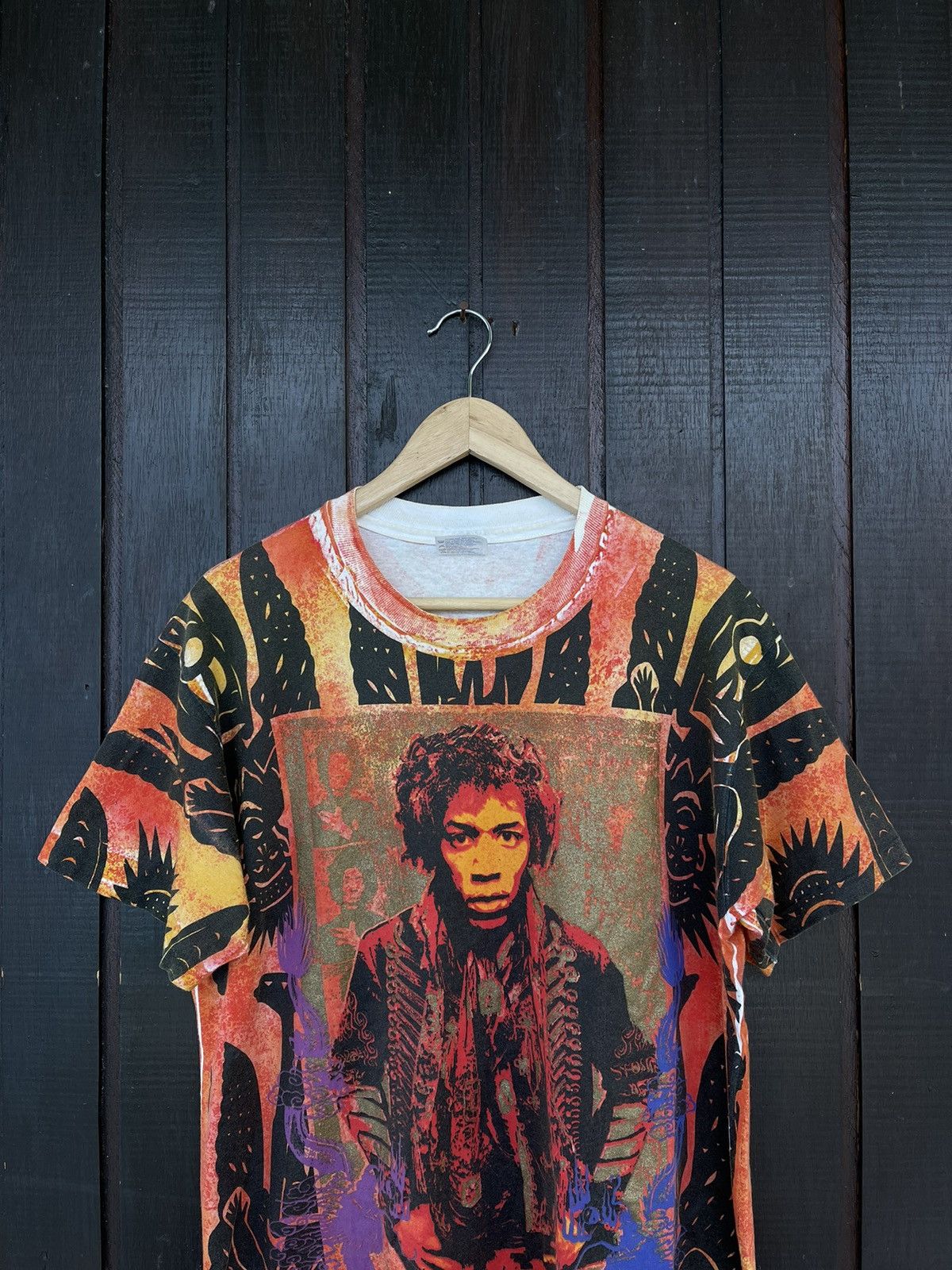 Band Tees Rare Vintage 90s Jimmy Hendrix all over print tee Size US L / EU 52-54 / 3 - 2 Thumbnail
